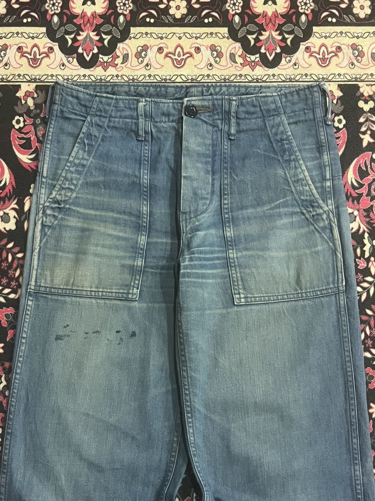 OMNIGOD Vintage Japanese Brand Omnigod Blue Washed Fatigue Pants Size US 30 / EU 46 - 4 Thumbnail