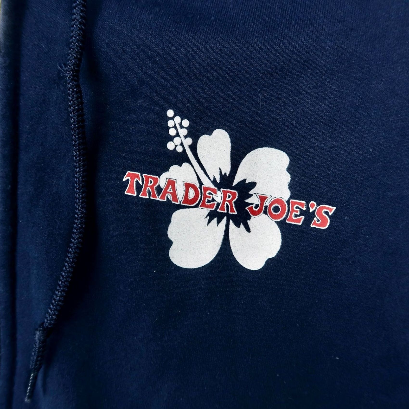 Vintage Trader Joe's Zip Up Hoodie Unisex S Blue Sweatshirt Logo Graphic Full Zip Hooded Pockets Crew Neck Floral Pattern Size US S / EU 44-46 / 1 - 4 Thumbnail