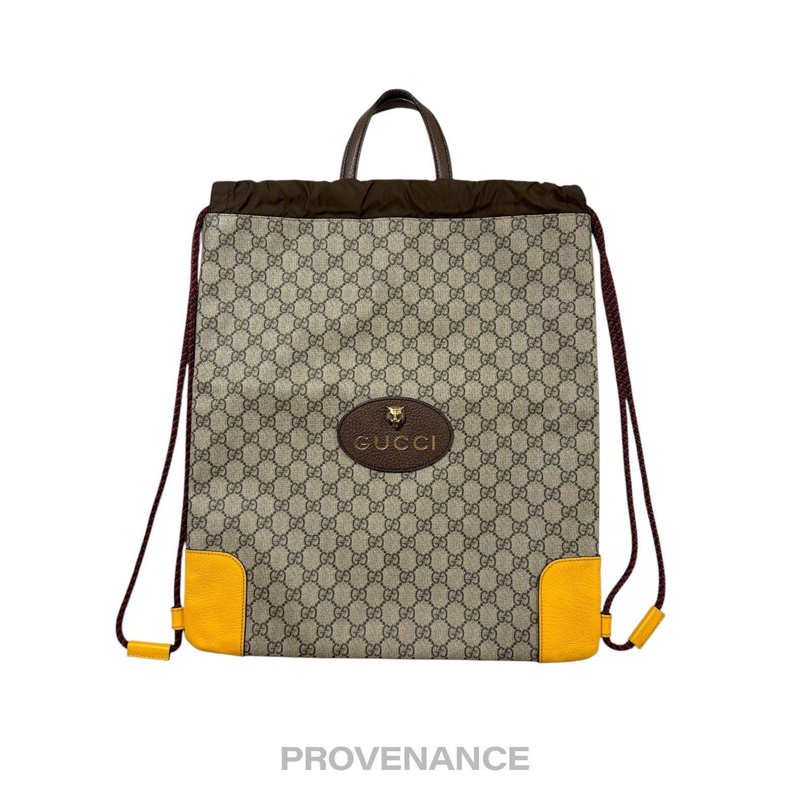 Gucci 🔴 Gucci Neo Vintage Drawstring Tote Backpack - GG Canvas Size ONE SIZE - 1 Thumbnail