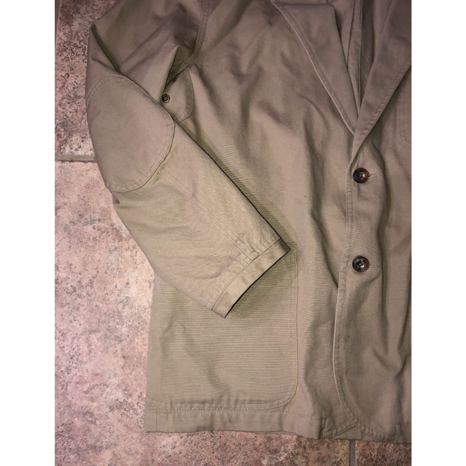 CO Duluth Trading Co Mens Beige Jacket Two Button Front L Regular Cotton Front-Button Beige Mens Size L Size US L / EU 52-54 / 3 - 3 Thumbnail