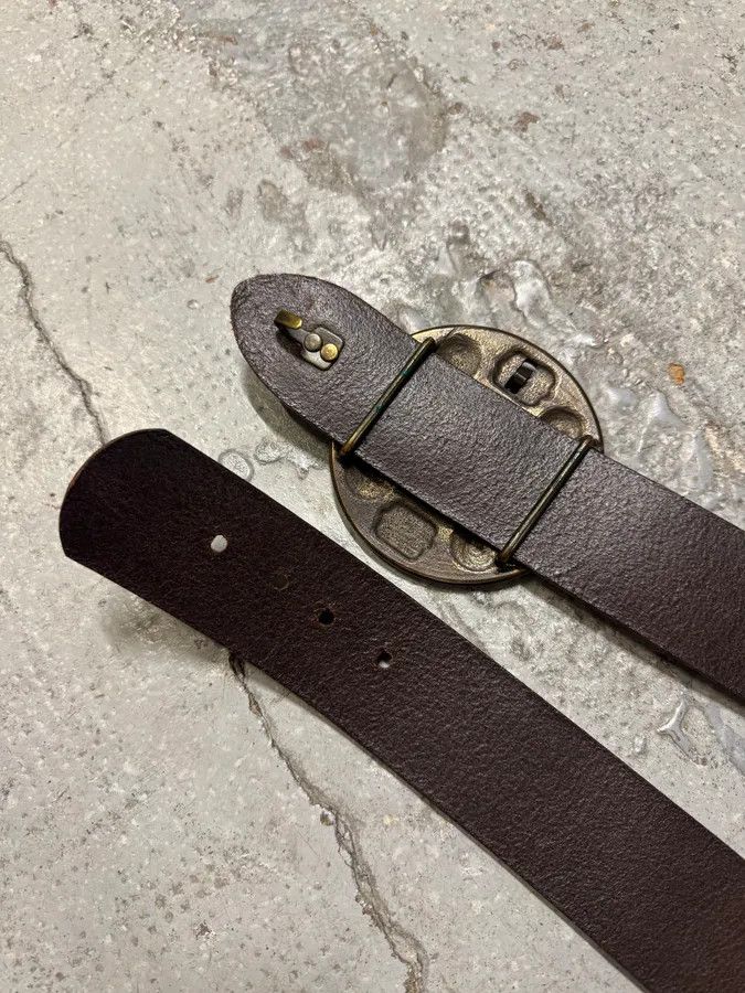 Designer × Dries Van Noten × Vintage Dries Van Noten Antique Sword Buckle Leather Belt Size ONE SIZE - 9 Thumbnail