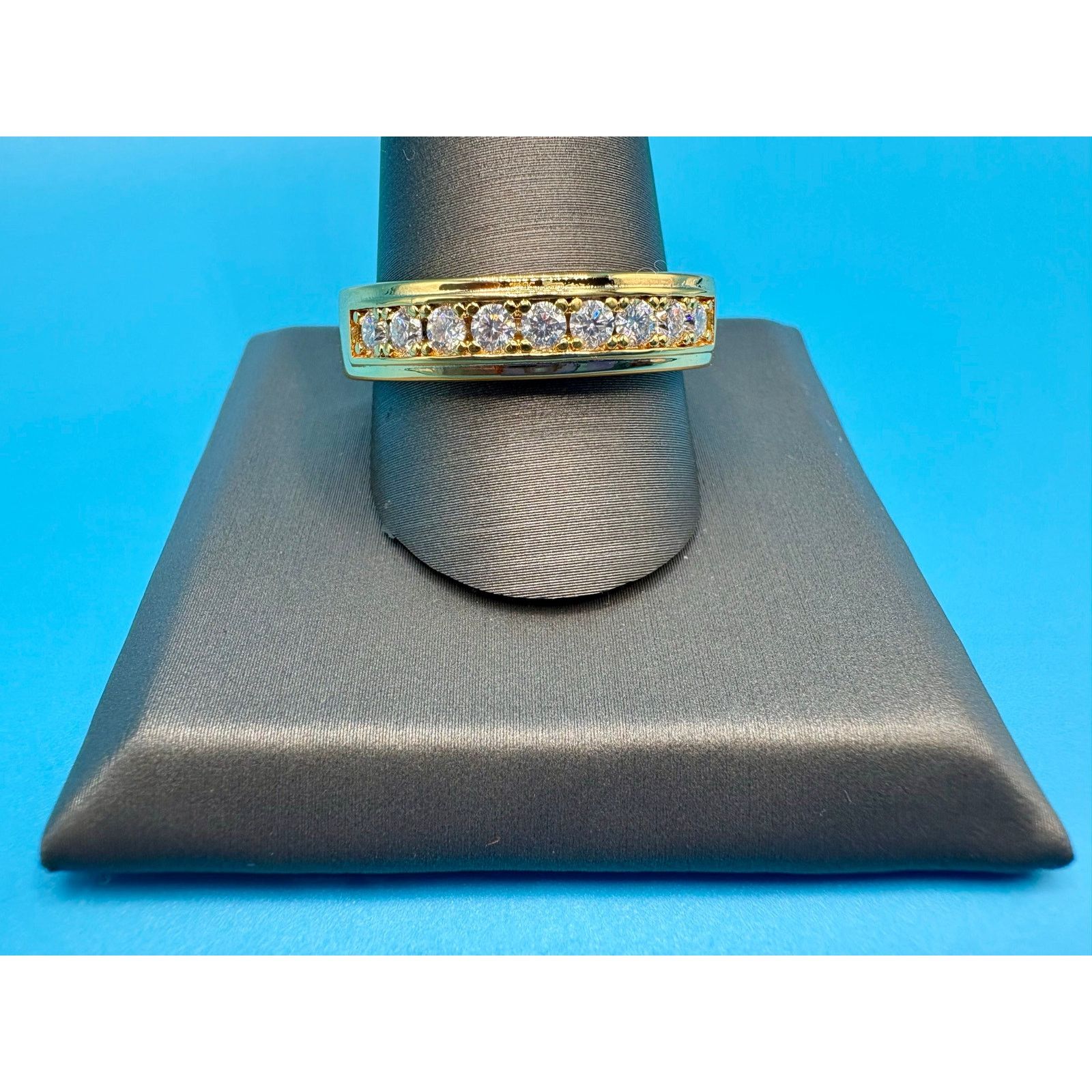Jewelry Sz. 12 .5CTW Moissanite Band - 14k Vermeil over 925 Sterling Size ONE SIZE - 3 Thumbnail