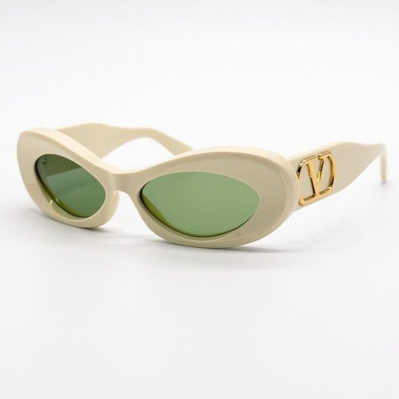 Valentino NEW VALENTINO SUNGLASSES VLS-178B IVORY/GREEN WOMEN EYEWEAR Size ONE SIZE - 2 Thumbnail