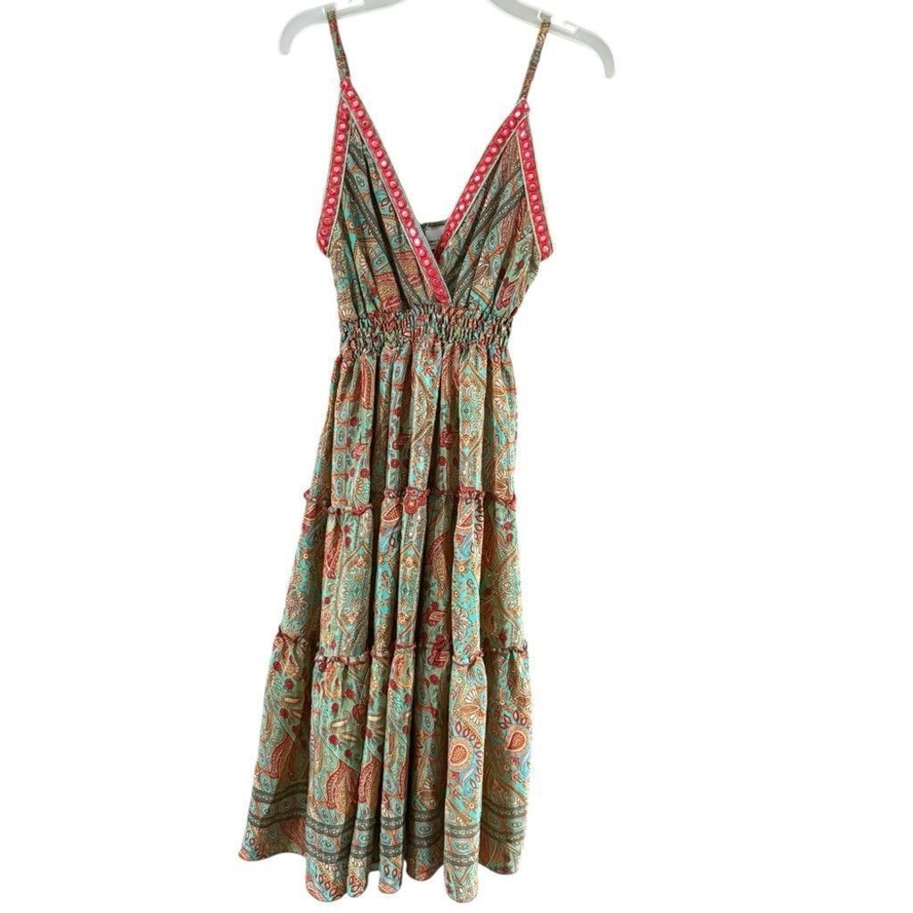 I.AM.GIA Gia Vibrant Paisley Mini Dress - Green and Red Size XXS / US 00 / IT 34 - 8 Thumbnail