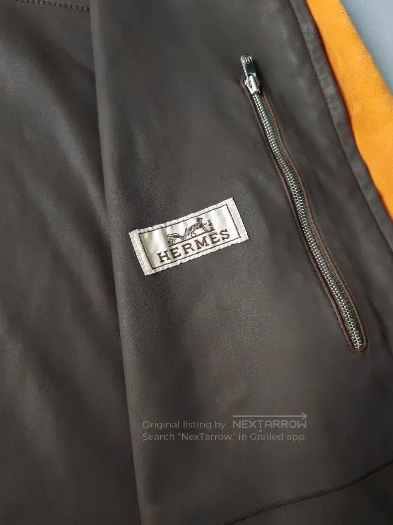 Hermes Hermes Leather jacket, orange yellow, suede classic jacket Size US M / EU 48-50 / 2 - 3 Thumbnail