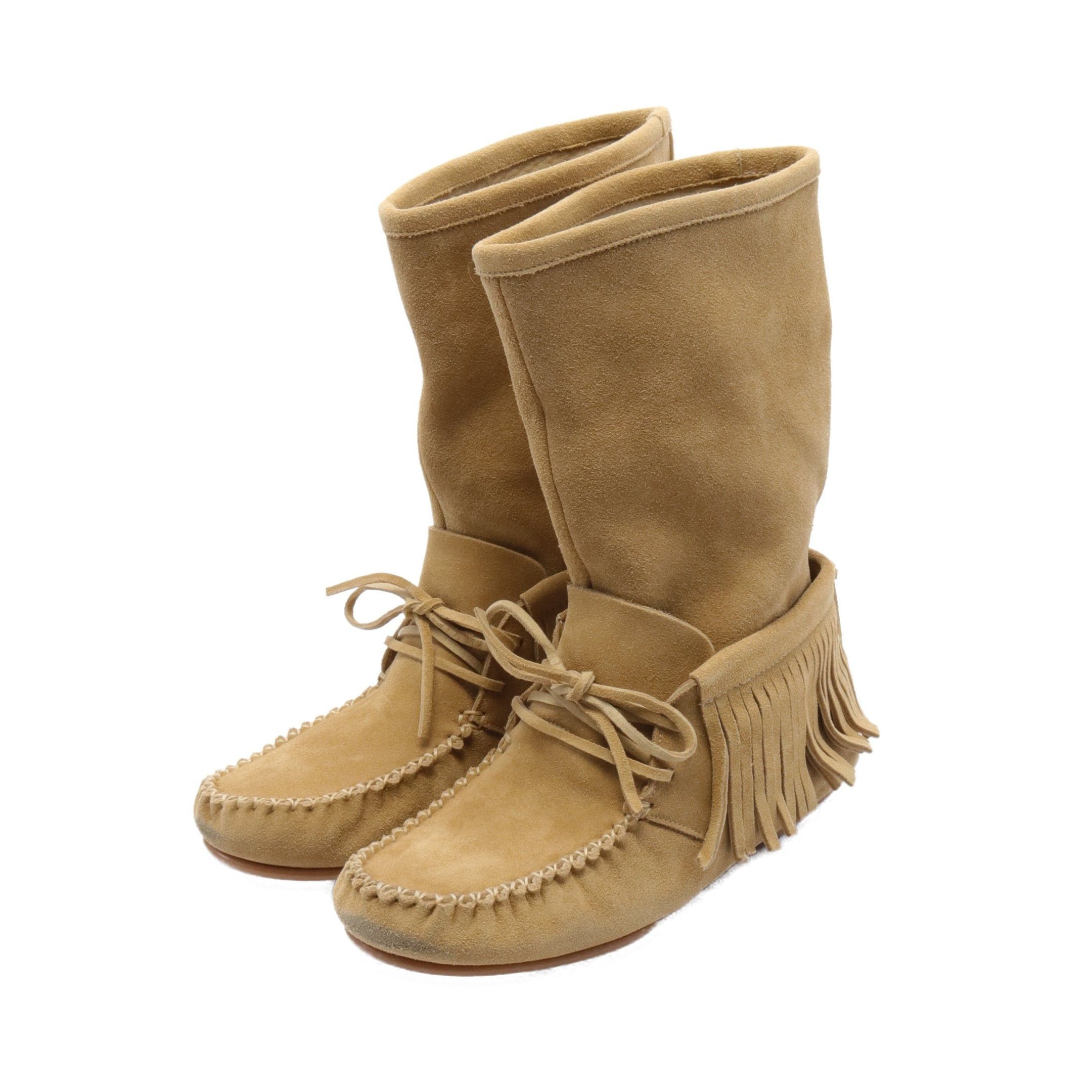 image of Loewe Boots Suede Beige Fringe, Women's