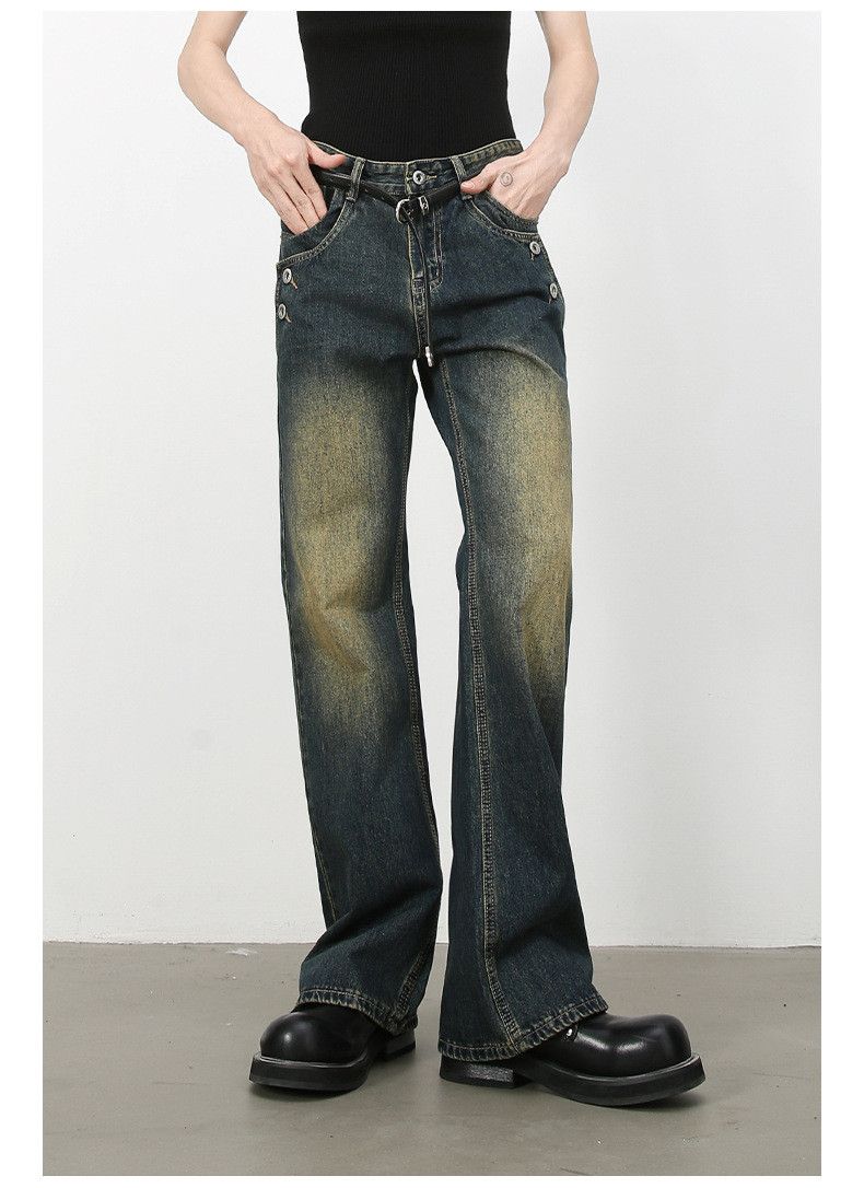 Japanese Brand × Jean American retro high street button flared jeans washed Size US 32 / EU 48 - 2 Thumbnail