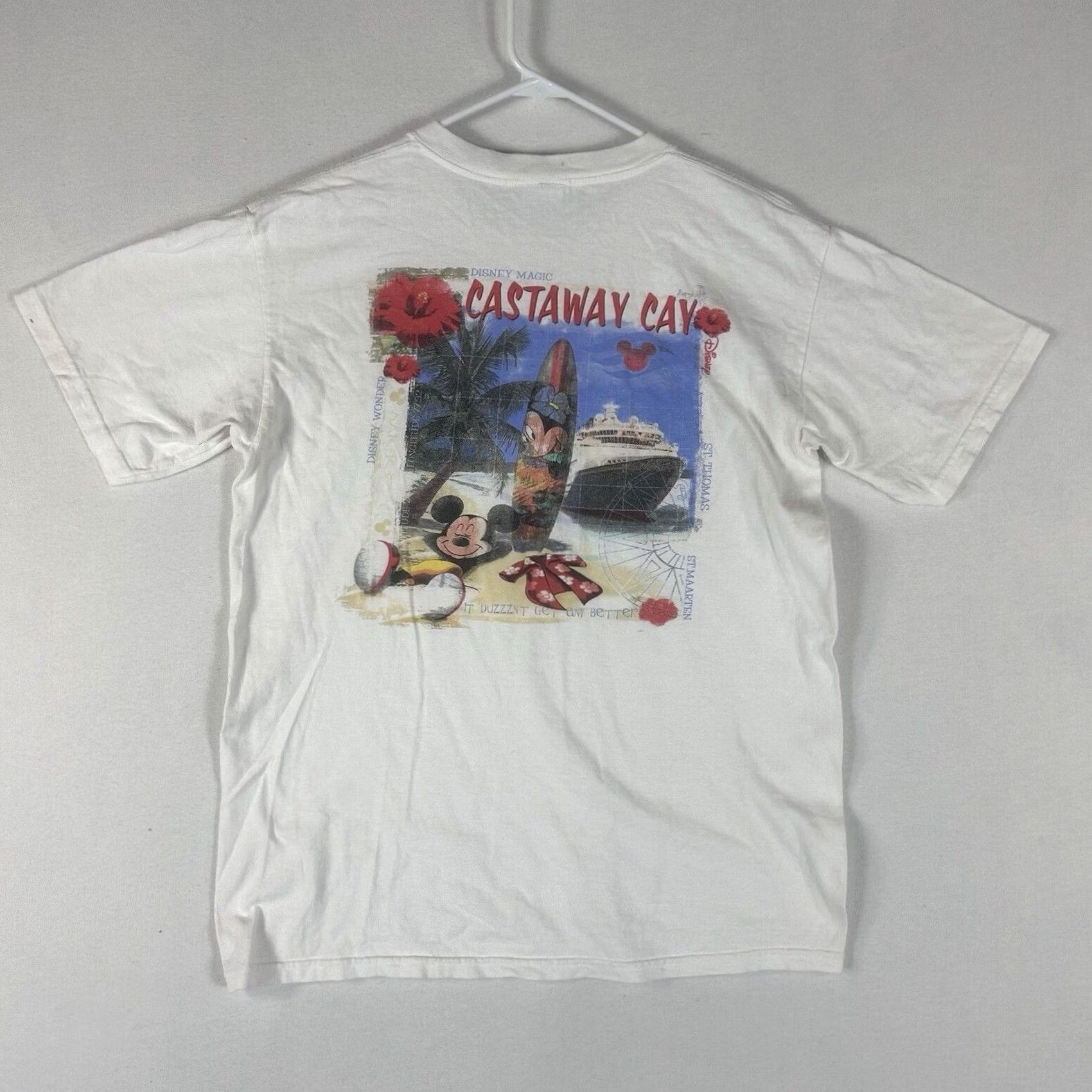 Disney Disney Shirt Mens M White World Cruise Line Castaway Cay Bahamas Mickey Mouse Size US M / EU 48-50 / 2 - 6 Thumbnail