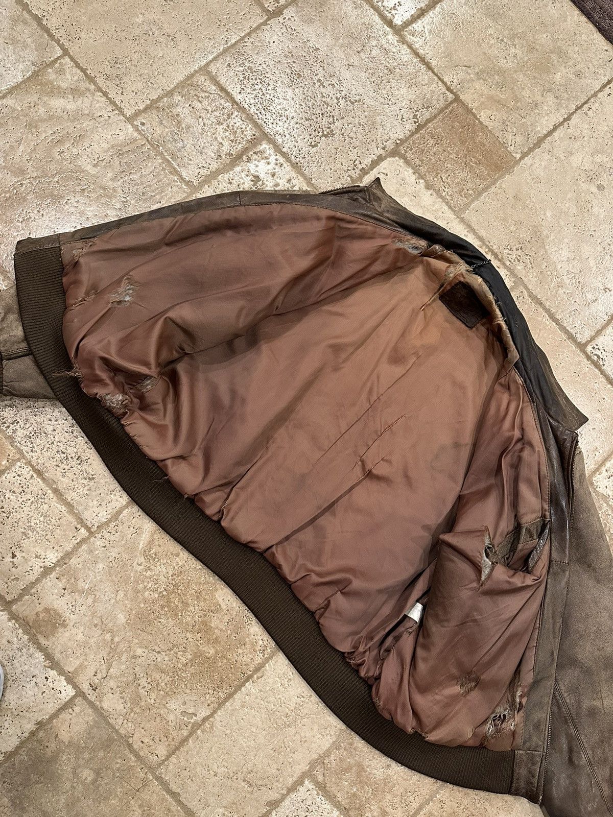 Genuine Leather Vintage Leather Works Faded Brown Leather Jacket Size US XL / EU 56 / 4 - 14 Thumbnail