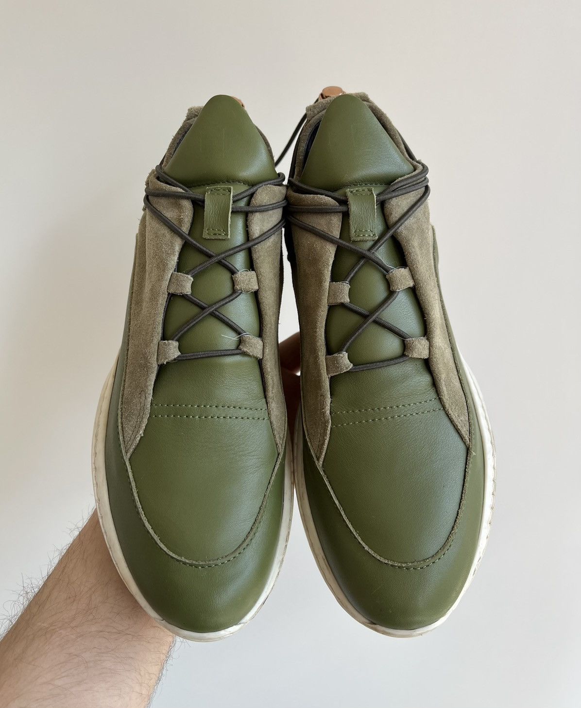 Filling Pieces Filling Pieces Leather/Suede Green Low Top Sneakers Size US 9 / IT 39 - 2 Thumbnail