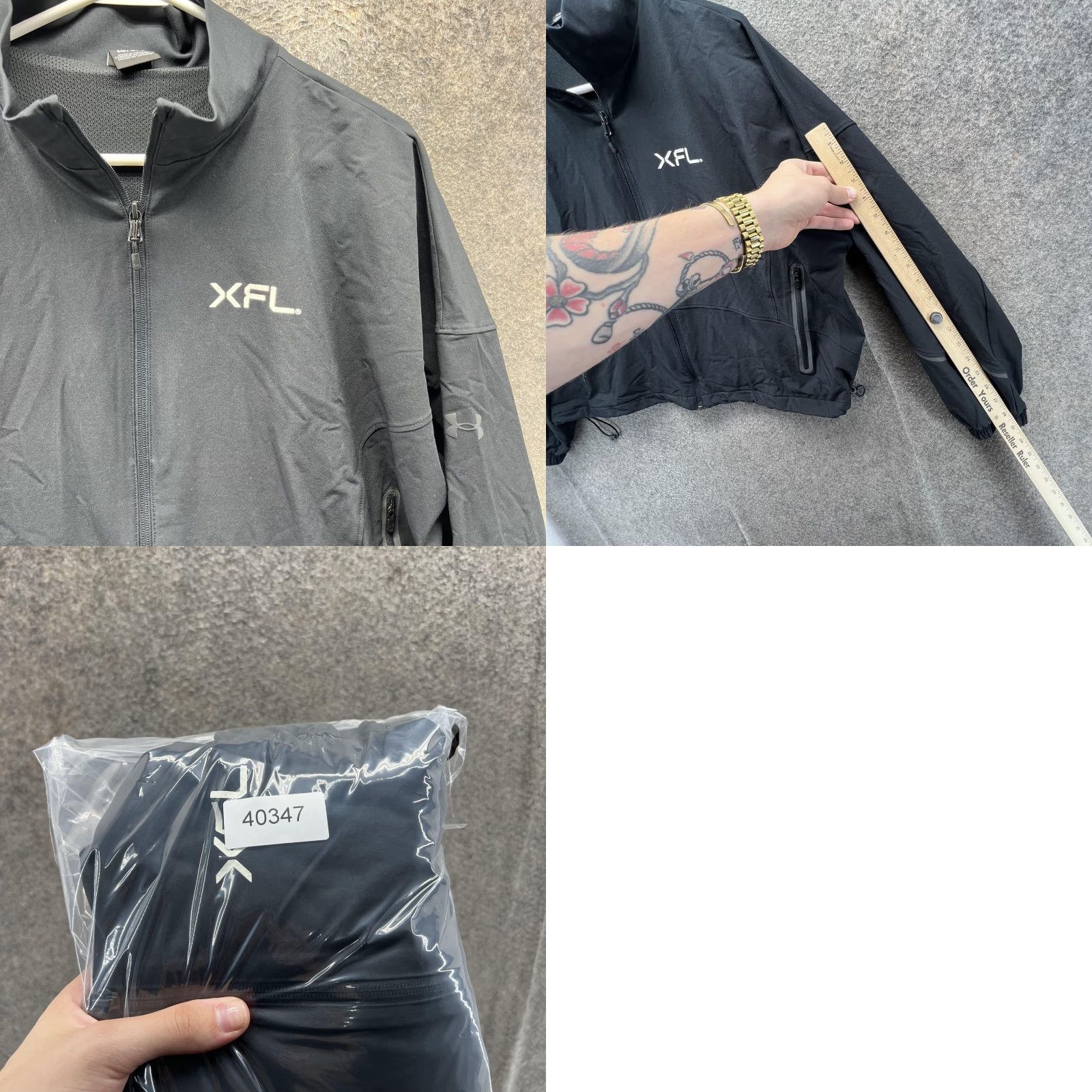 Under Armour Under Armour XFL Jacket Womens Large Black Full Zip Windbreaker Football Size L / US 10 / IT 46 - 8 Thumbnail