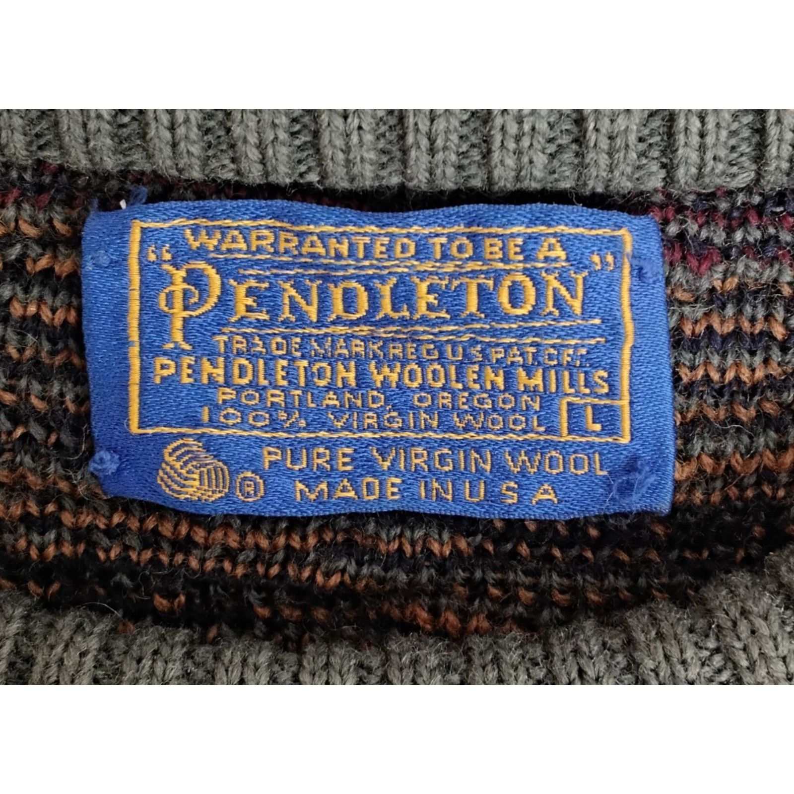 Pendleton Pendleton Wool Sweater Men's L Gray Geo Pattern 1970s USA Size US L / EU 52-54 / 3 - 6 Thumbnail
