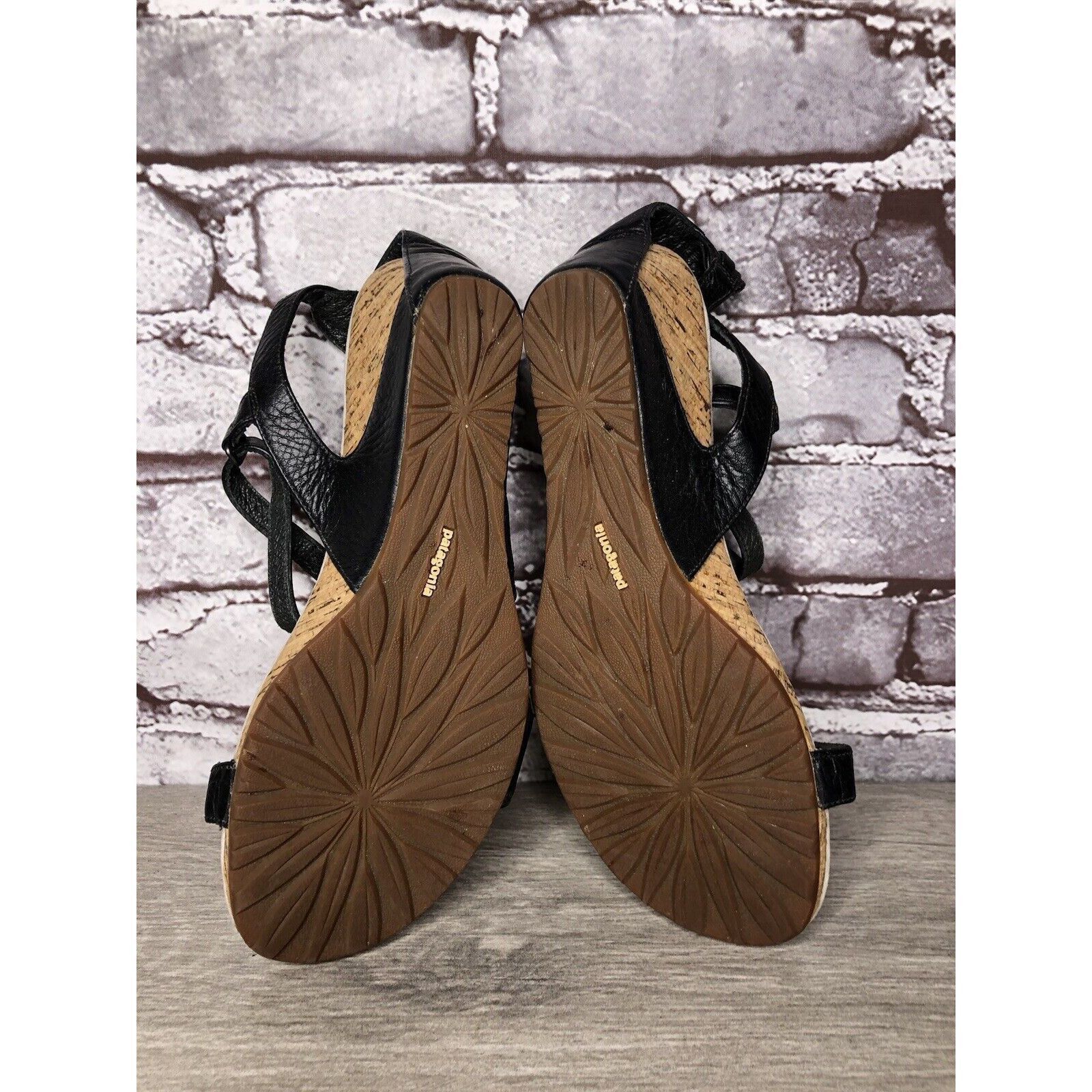 Patagonia Patagonia Black Leather Ankle Strap Cork Wedge Sandals Women Size US 6.5 / IT 36.5 - 7 Thumbnail