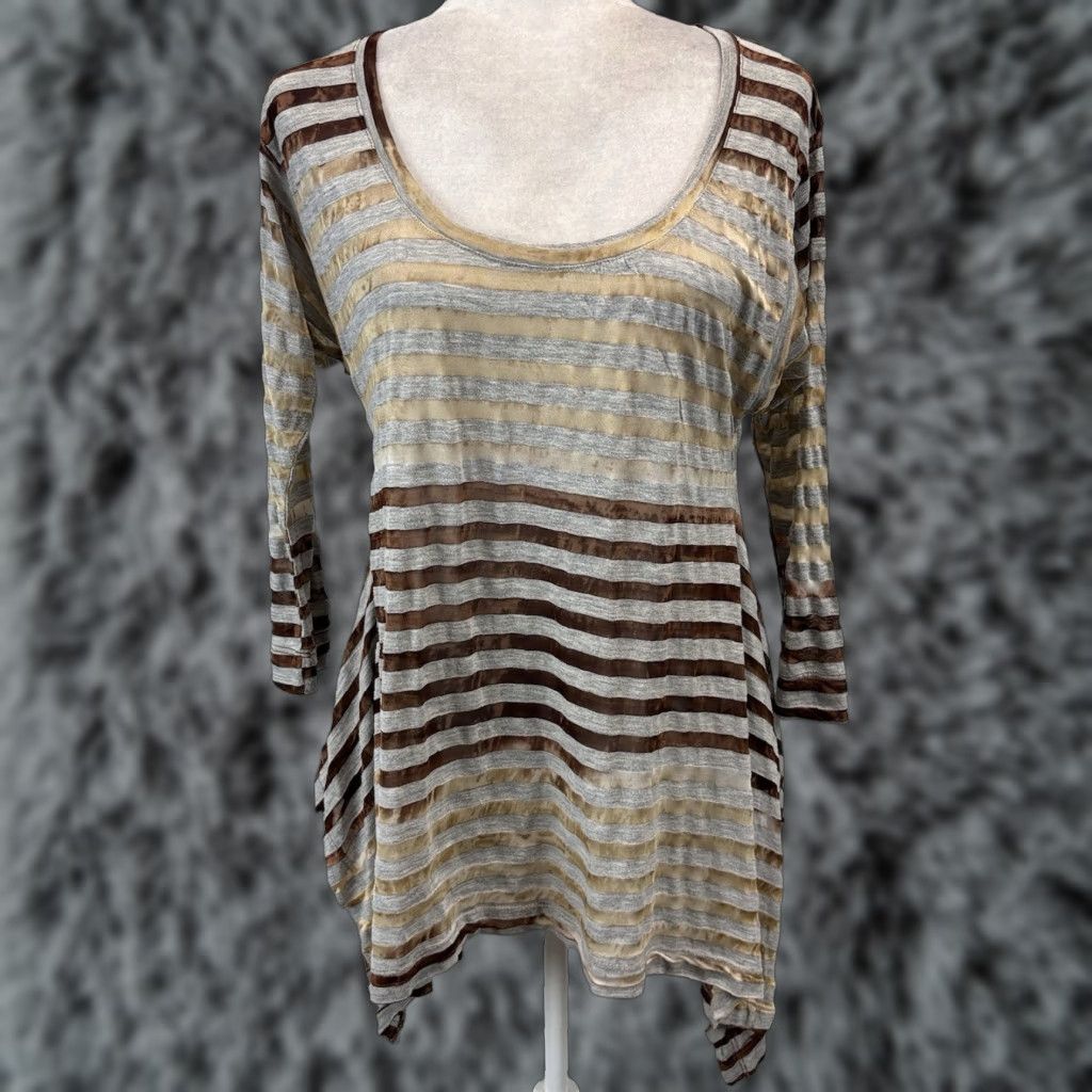 Vintage Sundance Mystic Tunic Top Sz Medium Women’s Asymmetric Hem Brown Ombré Size M / US 6-8 / IT 42-44 - 1 Thumbnail