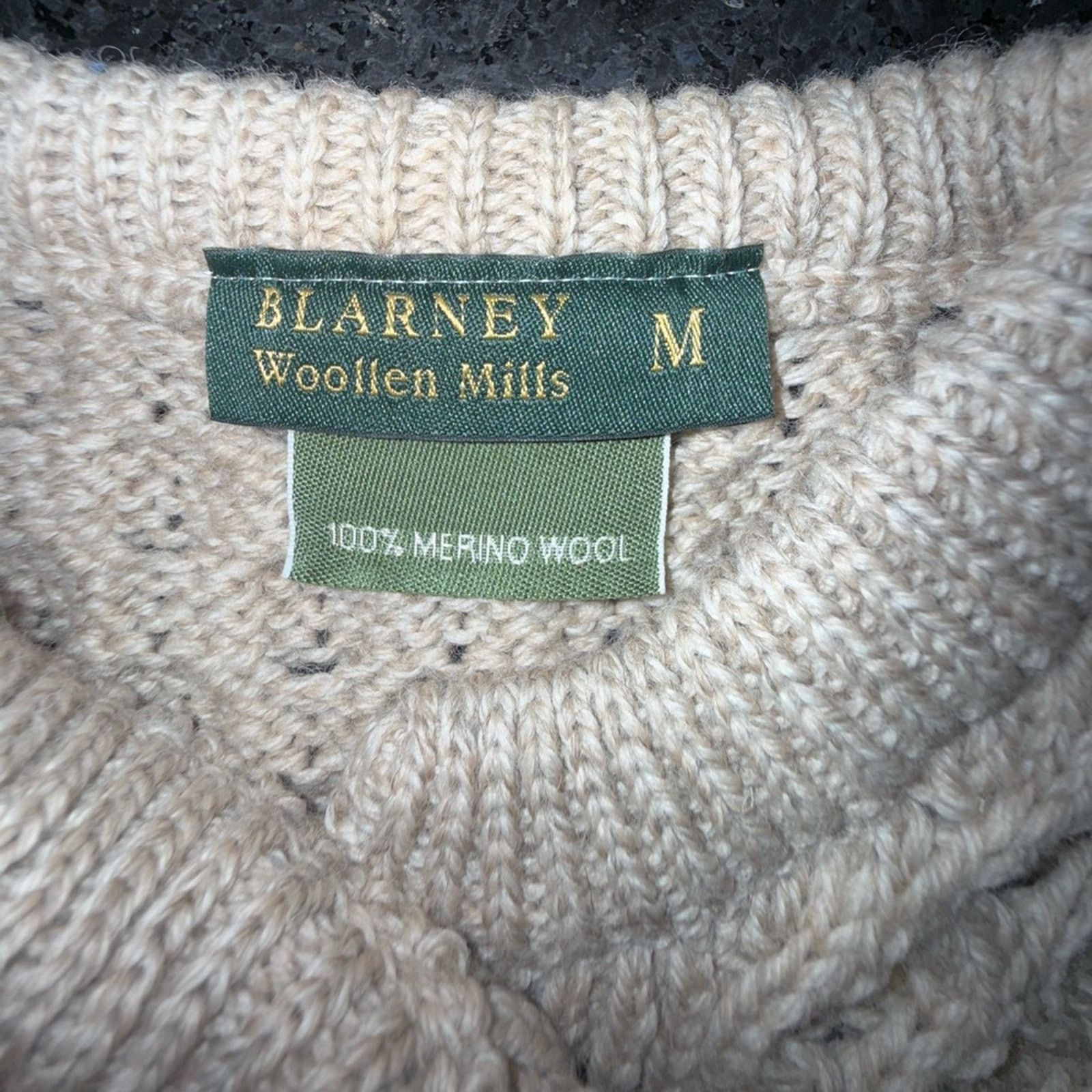 Other BLARNEY 100% MERINO IRISH WOOL IVORY BEIGE CABLE KNIT SZ MED Size M / US 6-8 / IT 42-44 - 4 Thumbnail