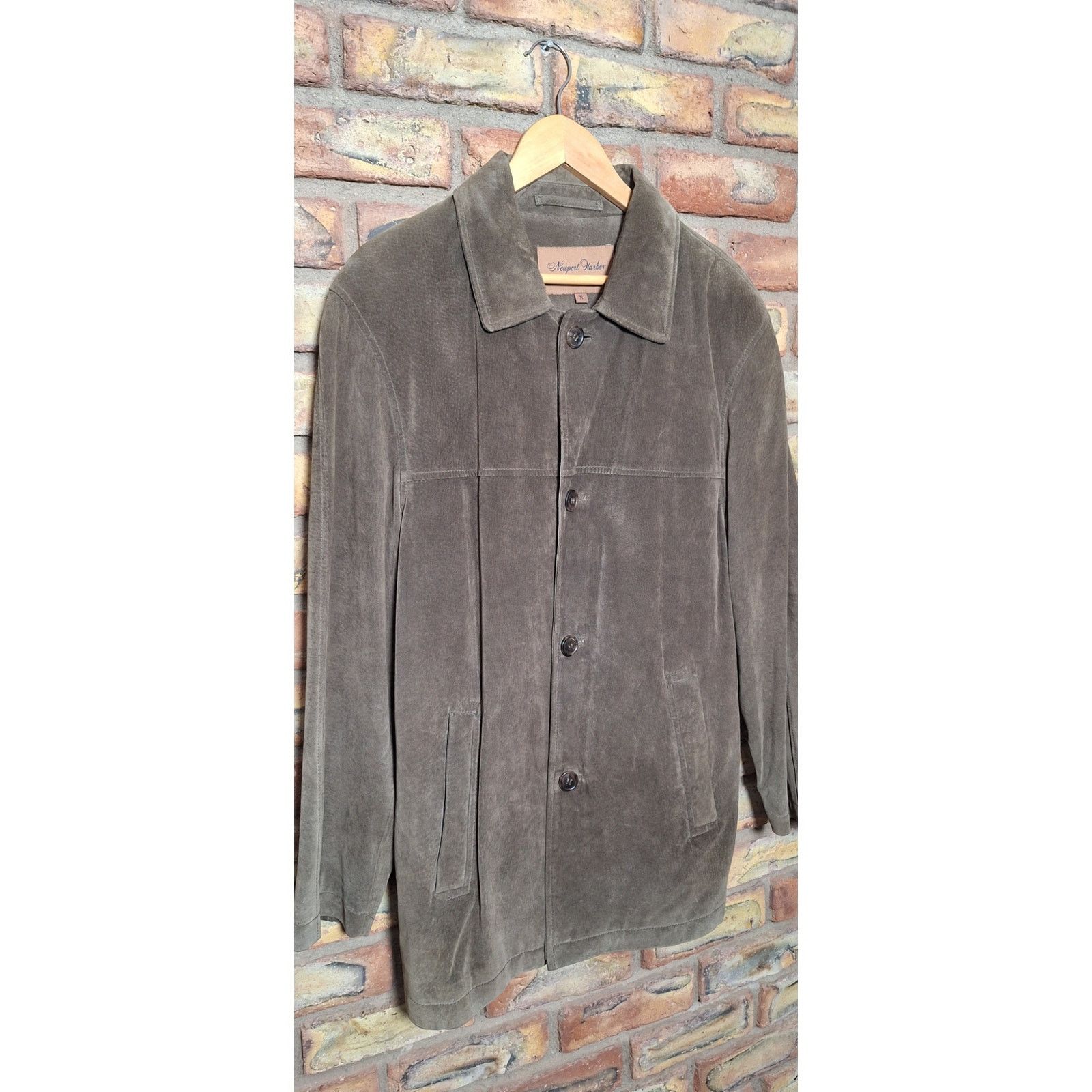 Other Newport Harbor- Olive Suede Jacket- men's size S- 4 button- Size US S / EU 44-46 / 1 - 1 Thumbnail