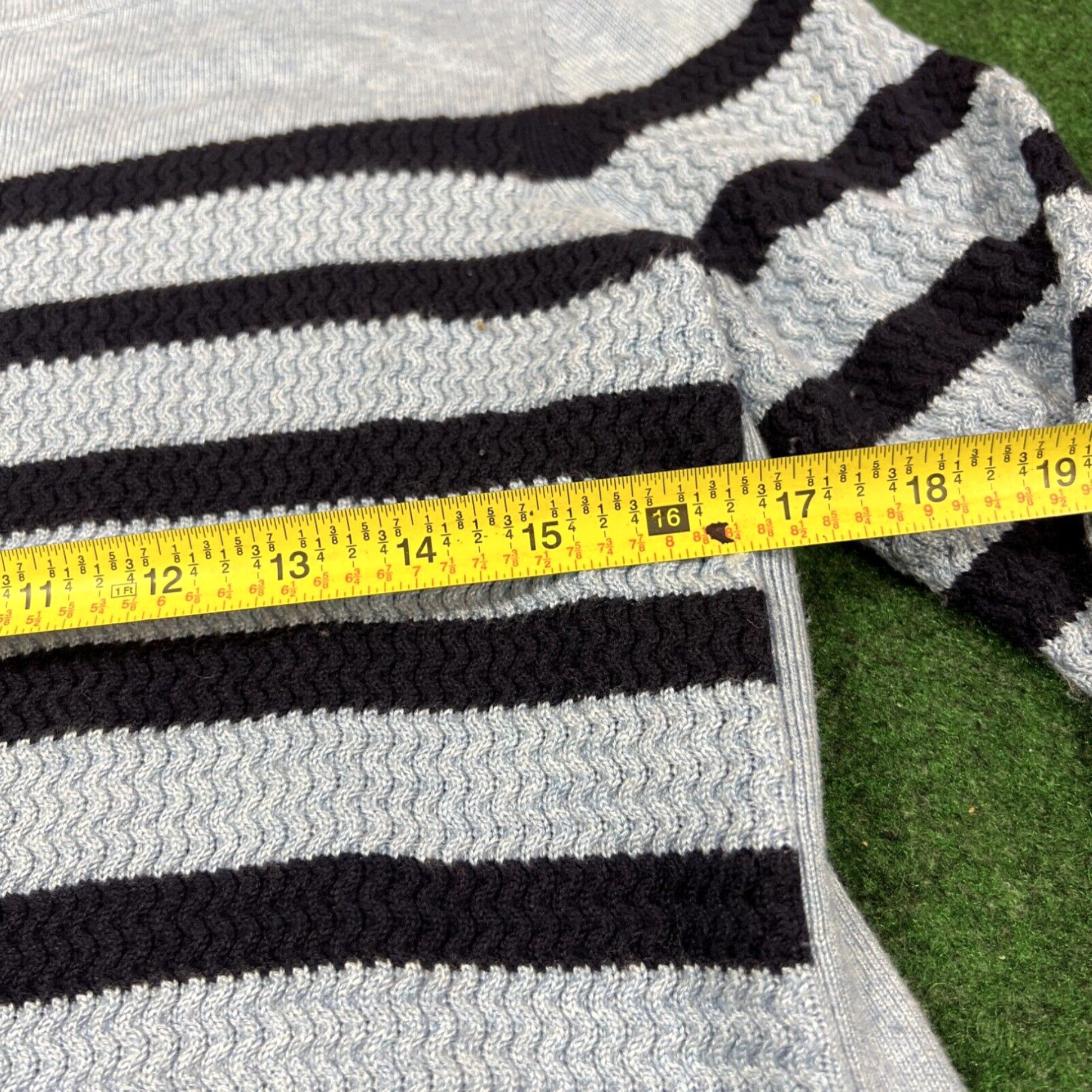 Talbots TALBOTS Sweater Womens Large Petite Blue Stripe Cotton Long Sleeve Pullover Size L / US 10 / IT 46 - 5 Thumbnail
