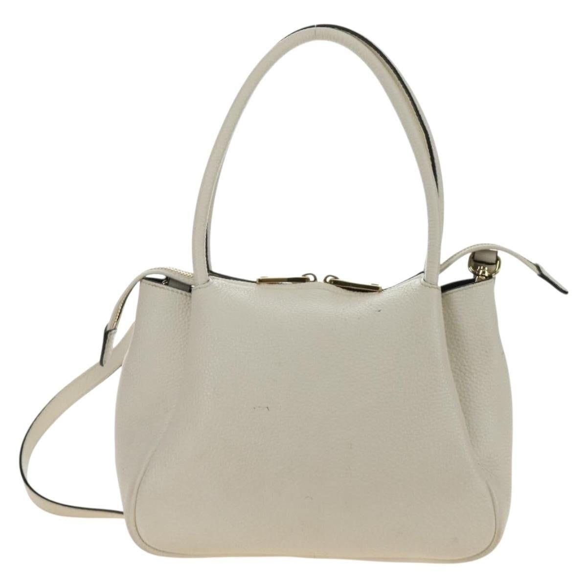 Prada Prada Vitello Leather Handbag Cream Size ONE SIZE - 2 Thumbnail