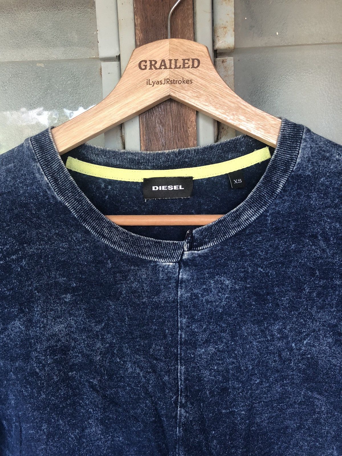 Diesel Vintage Diesel Plain Blue Distressed Shirt Tee Size US XS / EU 42 / 0 - 10 Thumbnail