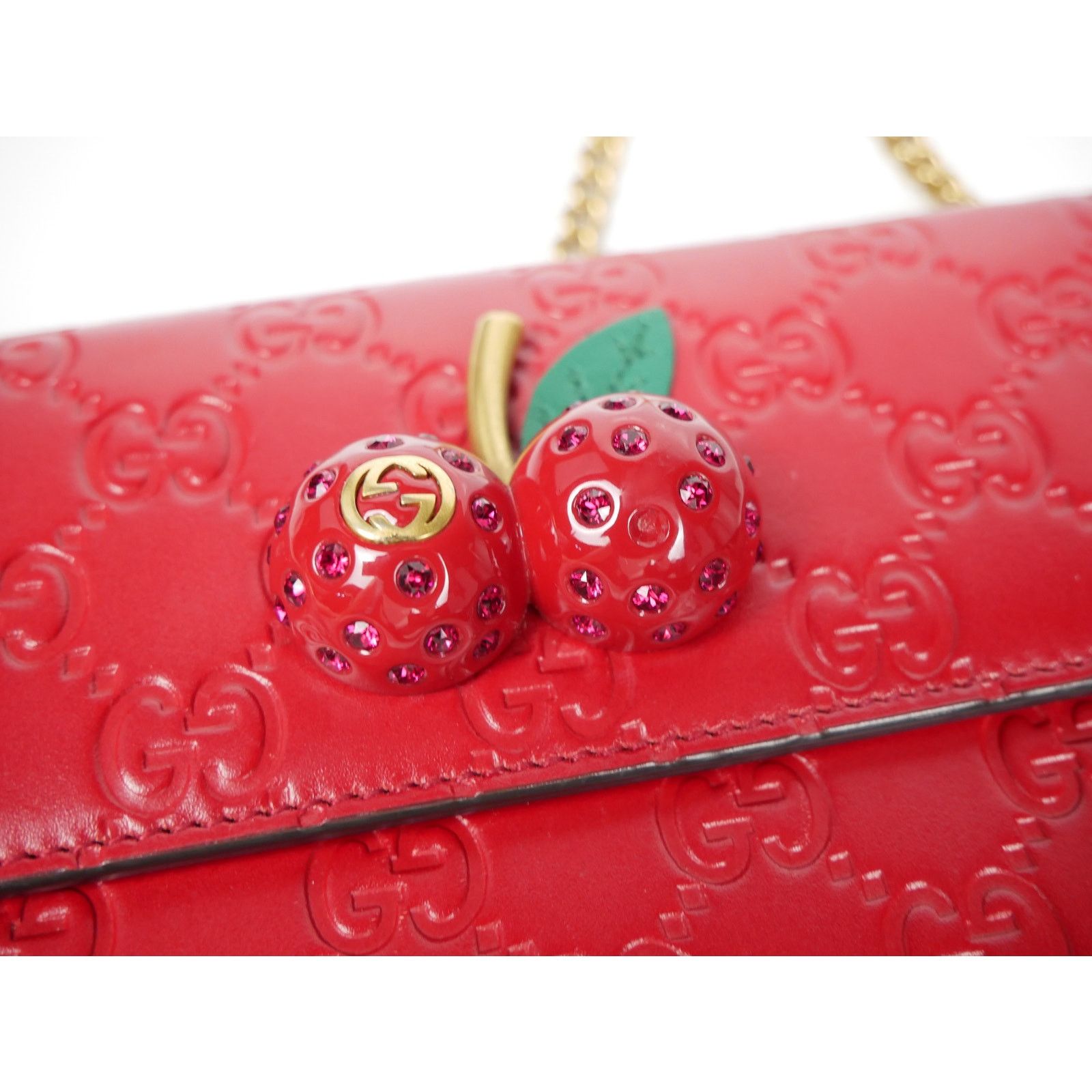 Gucci Gucci Red Supreme Mini Crystal Cherry Bag Size ONE SIZE - 4 Thumbnail