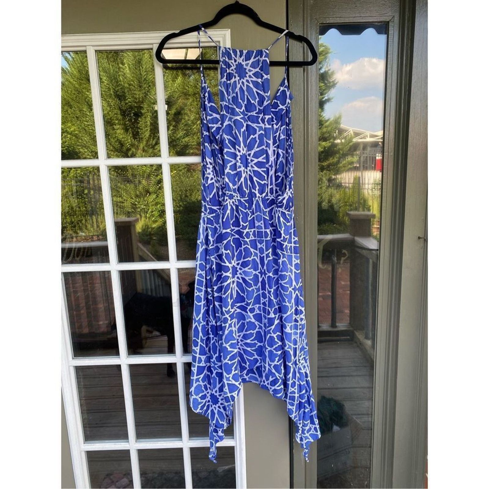 Anthropologie Indah Rinjani Draped Sun Dress BLUE Size Large, MSRP $132 Size L / US 10 / IT 46 - 3 Thumbnail