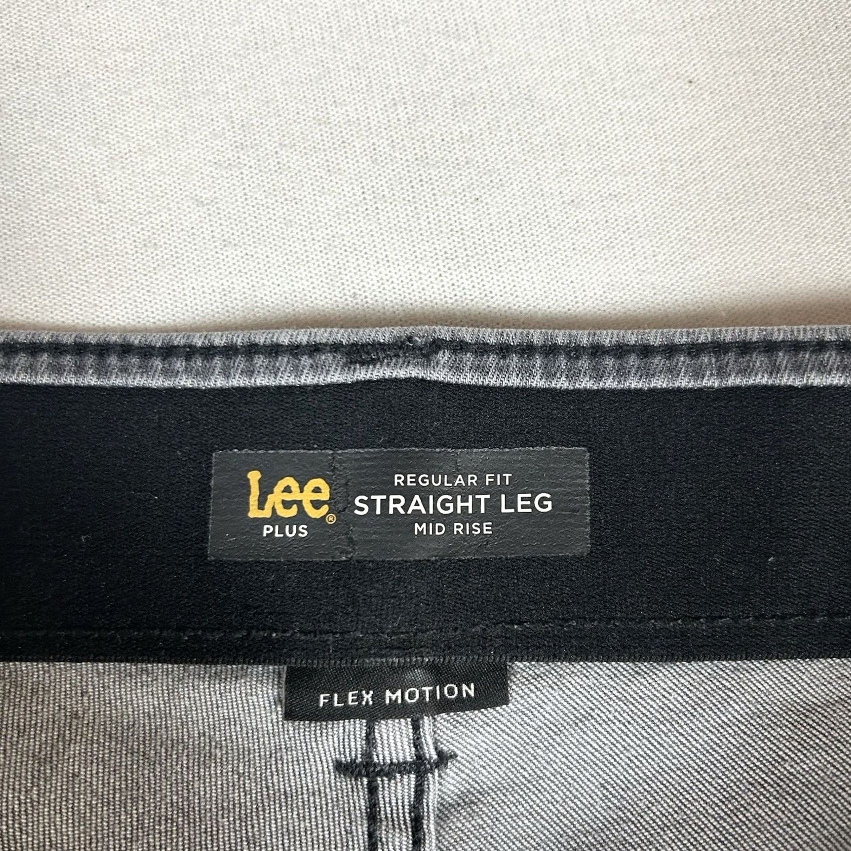 Lee Lee 18W Flex Motion Straight Leg Chino Pants Women's Gray Mid Rise Regular Fit Size 40" / US 18 - 5 Thumbnail