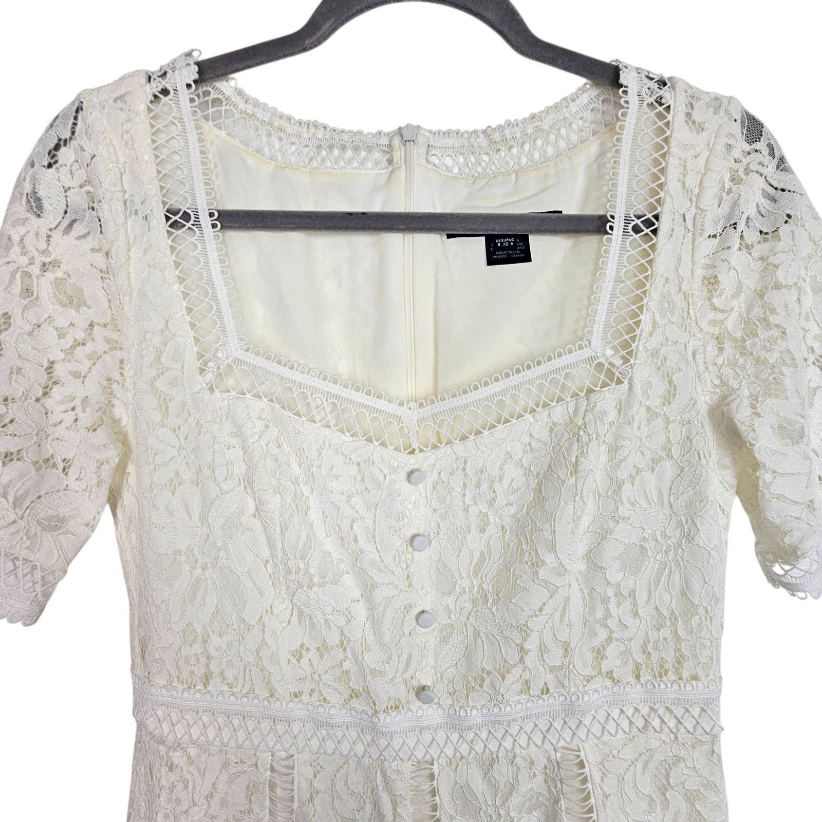 French Connection French Connection Amisha Mini Dress Lace Ruffle Hem Cottage Size S / US 4 / IT 40 - 2 Thumbnail
