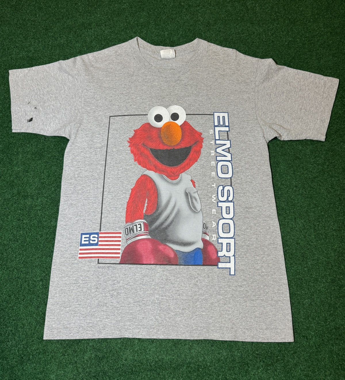 Vintage Vtg 90s Elmo Seasame Street Polo Ralph Lauren BoxingT Shirt Size US L / EU 52-54 / 3 - 1 Thumbnail