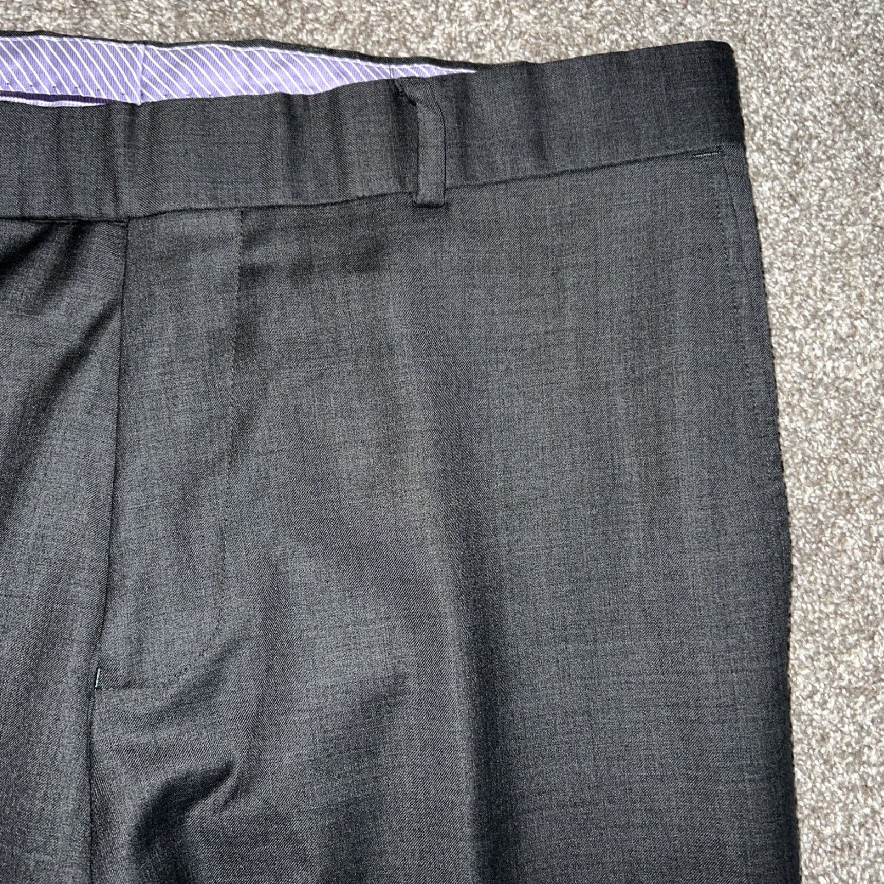 Vintage Aristo Dress Pants Men 34x32 Pants Charcoal 18 Gray Dress Pants Mens Regular Inseam 32 Size US 34 / EU 50 - 2 Thumbnail