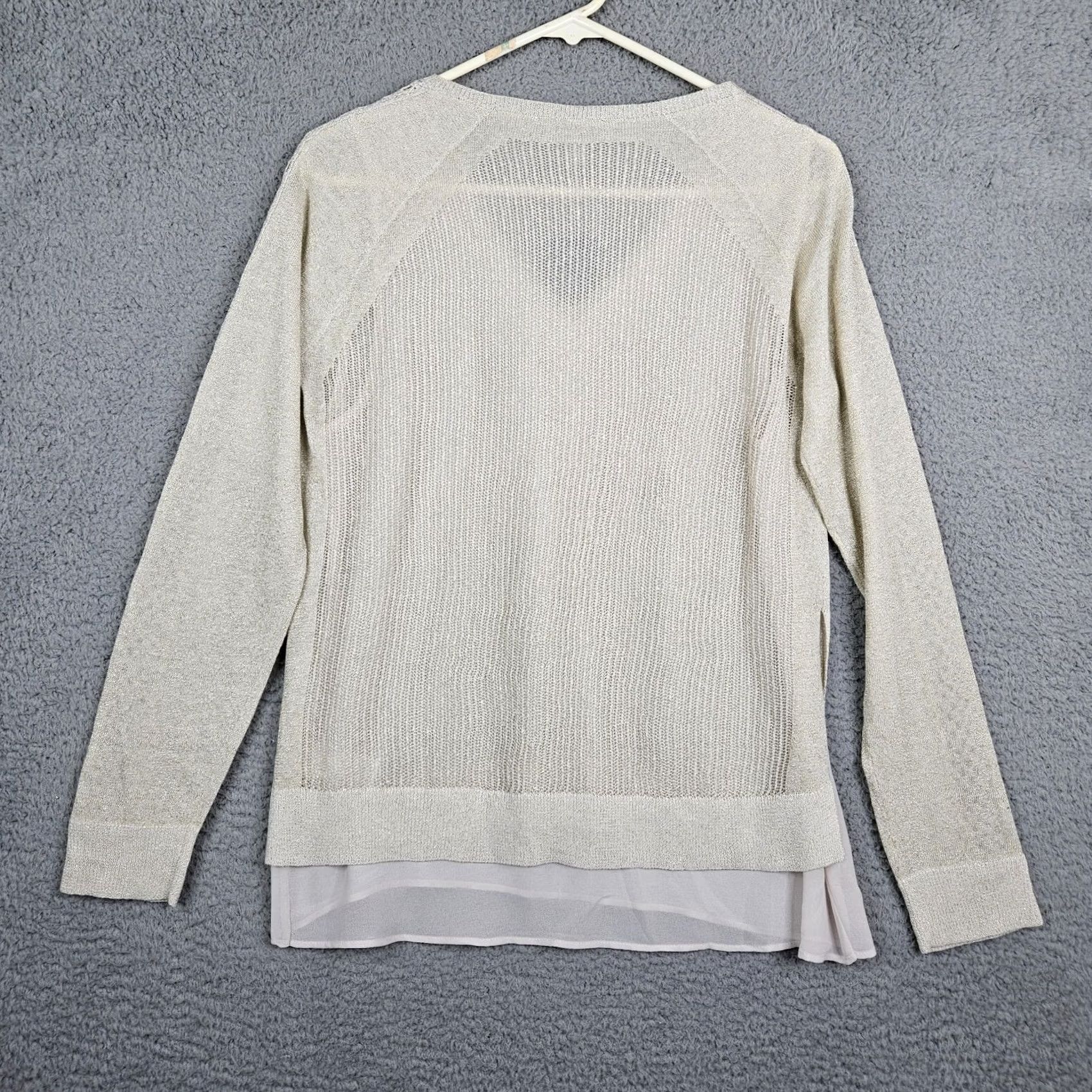 Lucky Brand Lucky Brand Women's V-neck Gold Shimmer Knit Blouse Size S P NEW Size S / US 4 / IT 40 - 3 Thumbnail