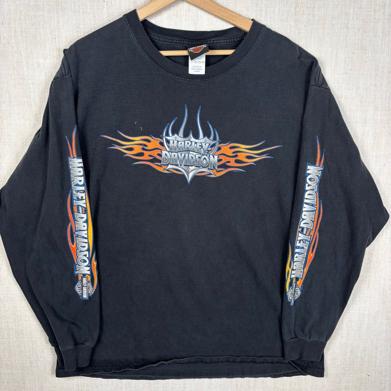 Harley Davidson Harley Davidson Long Sleeve Print 2008 Black Tee Size US XL / EU 56 / 4 - 1 Thumbnail