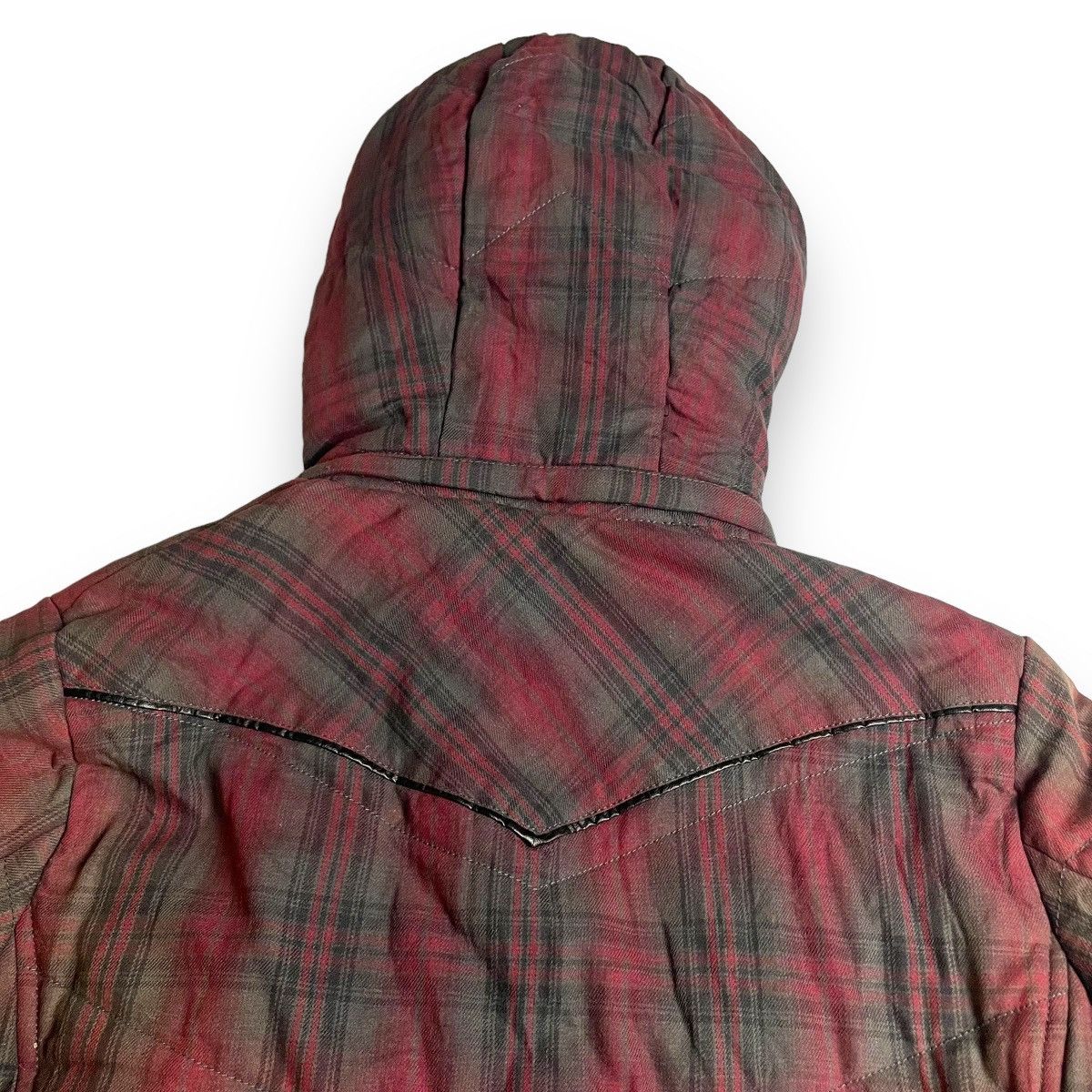 If Six Was Nine × Japanese Brand × Le Grande Bleu (L.G.B.) 🇯🇵 SUN FADED RUSH HOUR TARTAN FUR HOODIE FULL ZIP JACKET Size US L / EU 52-54 / 3 - 12 Thumbnail