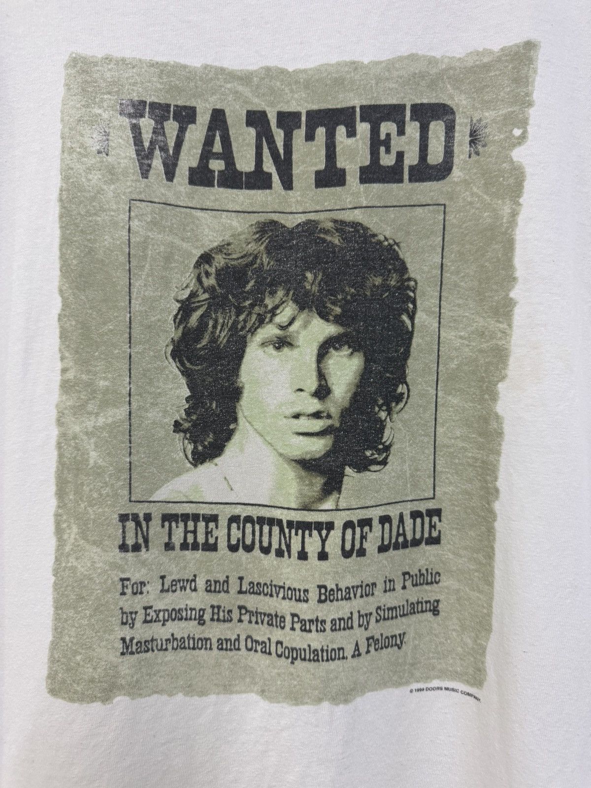 Band Tees VINTAGE 1999 THE DOORS JIM MORRISON WANTED POSTER TEE Size US L / EU 52-54 / 3 - 2 Thumbnail