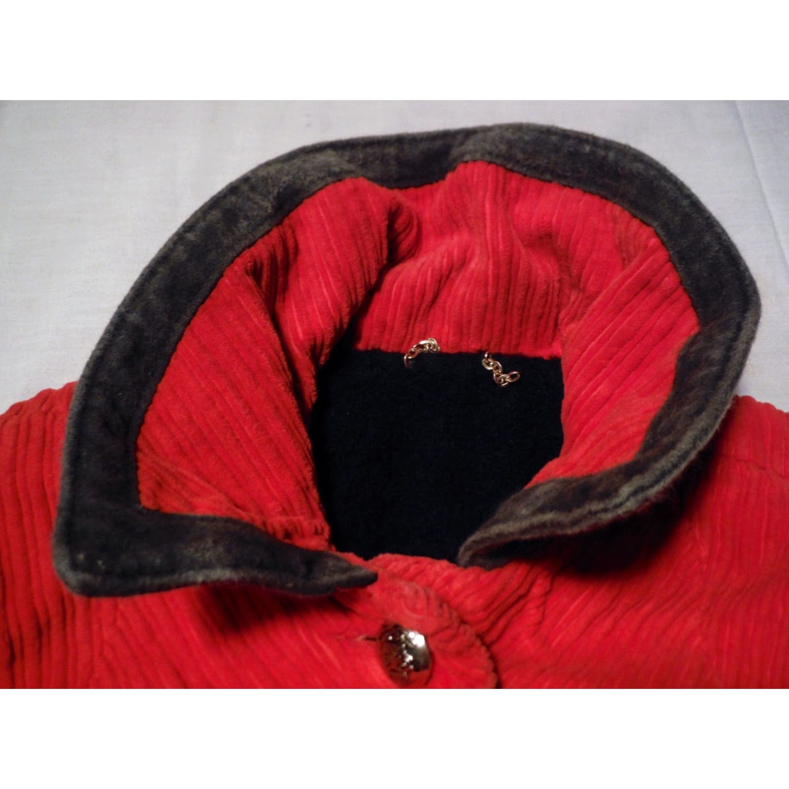 Vintage VINTAGE ILGWU Ladies M/L 1960s Corduroy Coat Fleece Lined Union Made USA Red Mens Size M / US 6-8 / IT 42-44 - 4 Thumbnail