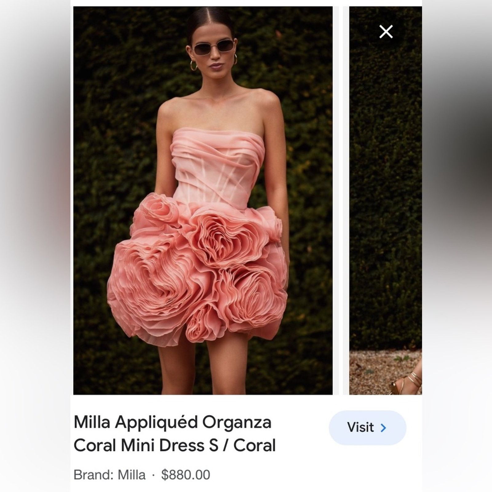Jessica McClintock BNWT Jessica Mclintock coral ruched strapless balloon hem Size M / US 6-8 / IT 42-44 - 13 Thumbnail