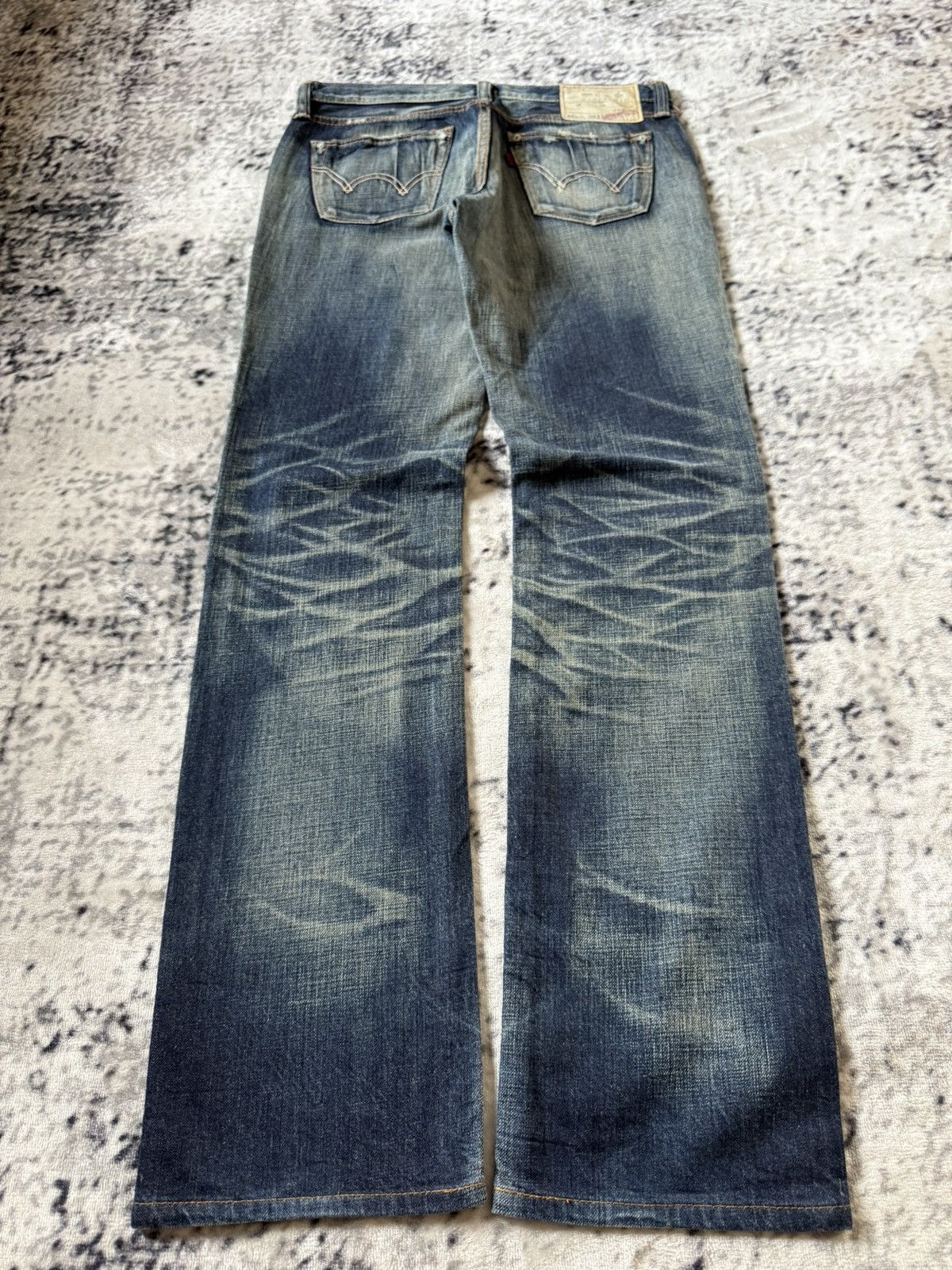 Edwin Edwin Fuga Style 503 Patina Fade Wash Whiskers Jeans Size US 28 / EU 44 - 2 Thumbnail
