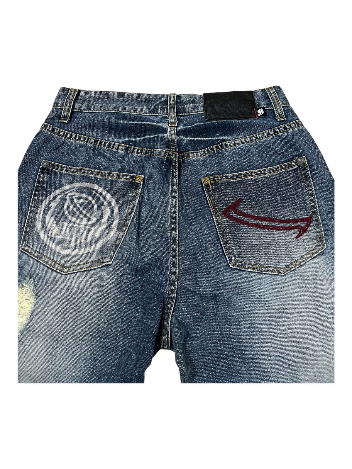 Hook-Ups × Lost Enterprises × Powell Peralta Y2K Lost Skateboard Pockets Logo Baggy Skater Jeans Denim Size US 29 - 4 Thumbnail