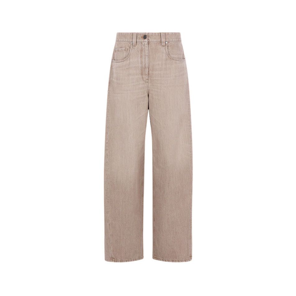 BRUNELLO CUCINELLI $2000 Beige Wide Trousers New & Authentic
