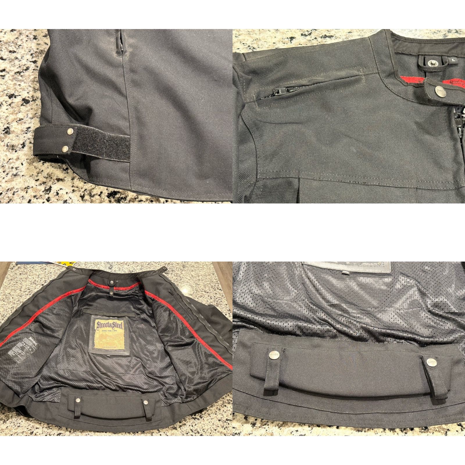 Vintage Street & Steel Jacket Black L Adult Regular Regular Size Large Men Cycling Riding Motorcycle Wind-Resistant Zip Band Collar Logo Canvas Cotton Size US L / EU 52-54 / 3 - 8 Thumbnail