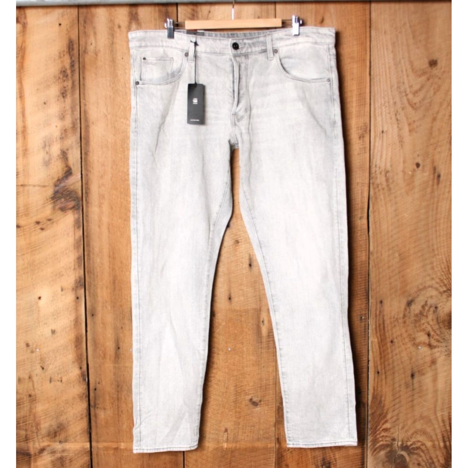G-Star G-STAR RAW 3301 Jeans Tapered Sun Faded Iron 40x33 Mens Denim 99% Cotton 1% Elastane Bagl Bangladesh Tag 38x34 40" Waist Regular Inseam 33" Gray Size US 40 / EU 56 - 2 Thumbnail