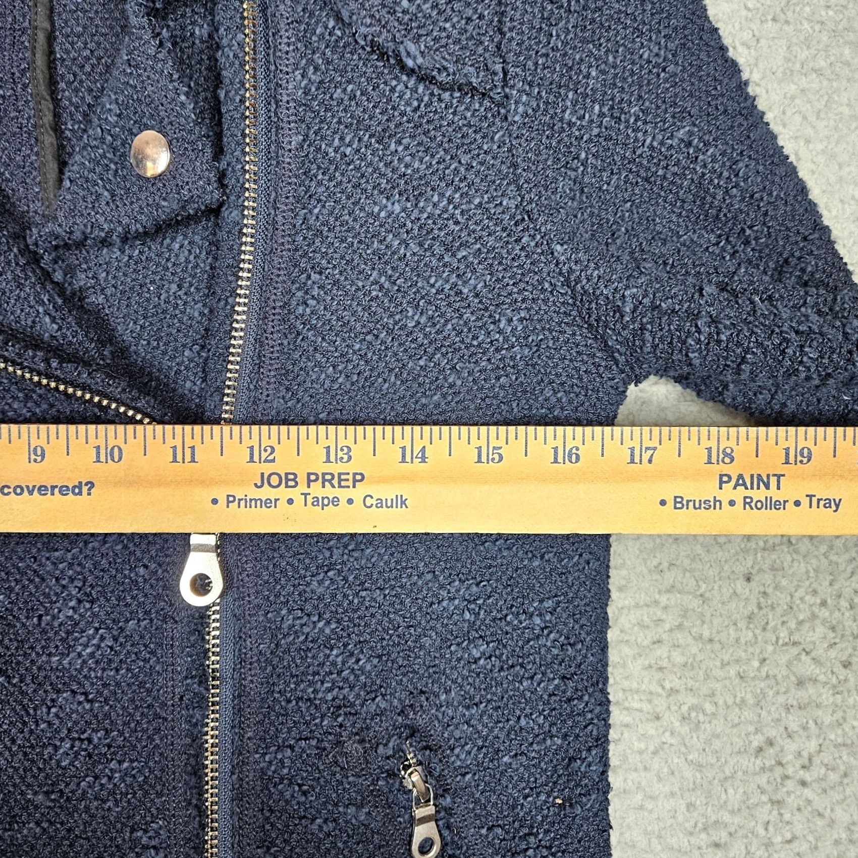 Rebecca Taylor Rebecca Taylor Navy blue Tweed Fringe TRIM Long Sleeve Jacket Size 4 Women Casual Size S / US 4 / IT 40 - 2 Thumbnail