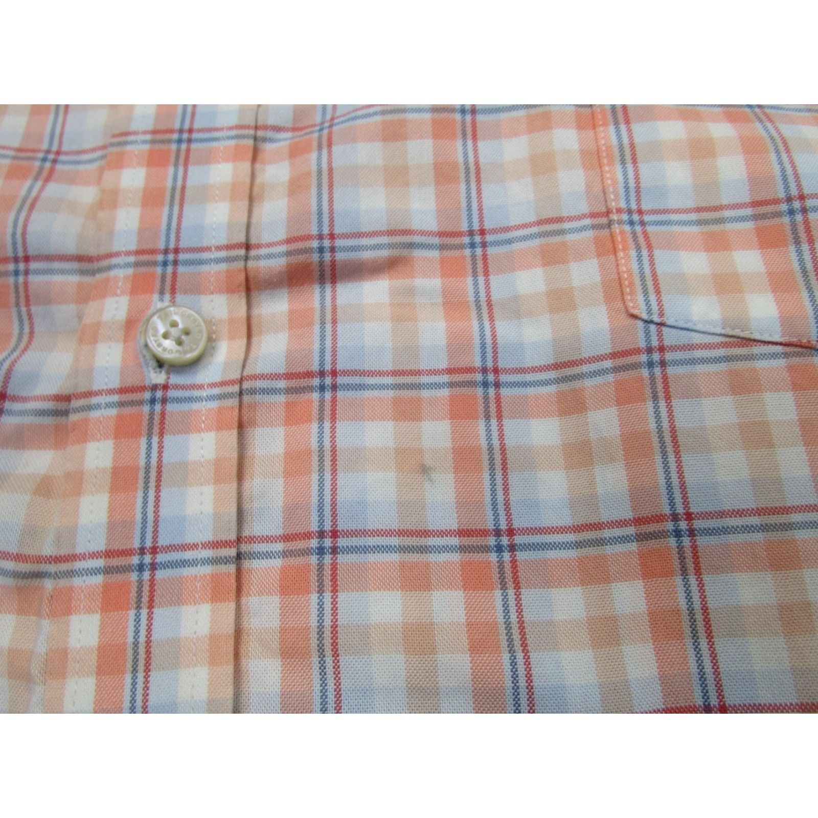 Tailorbyrd TAILORBYRD Button-Up Shirt Mens 2XL Orange Plaid Long Sleeve Casual Size US XXL / EU 58 / 5 - 4 Thumbnail