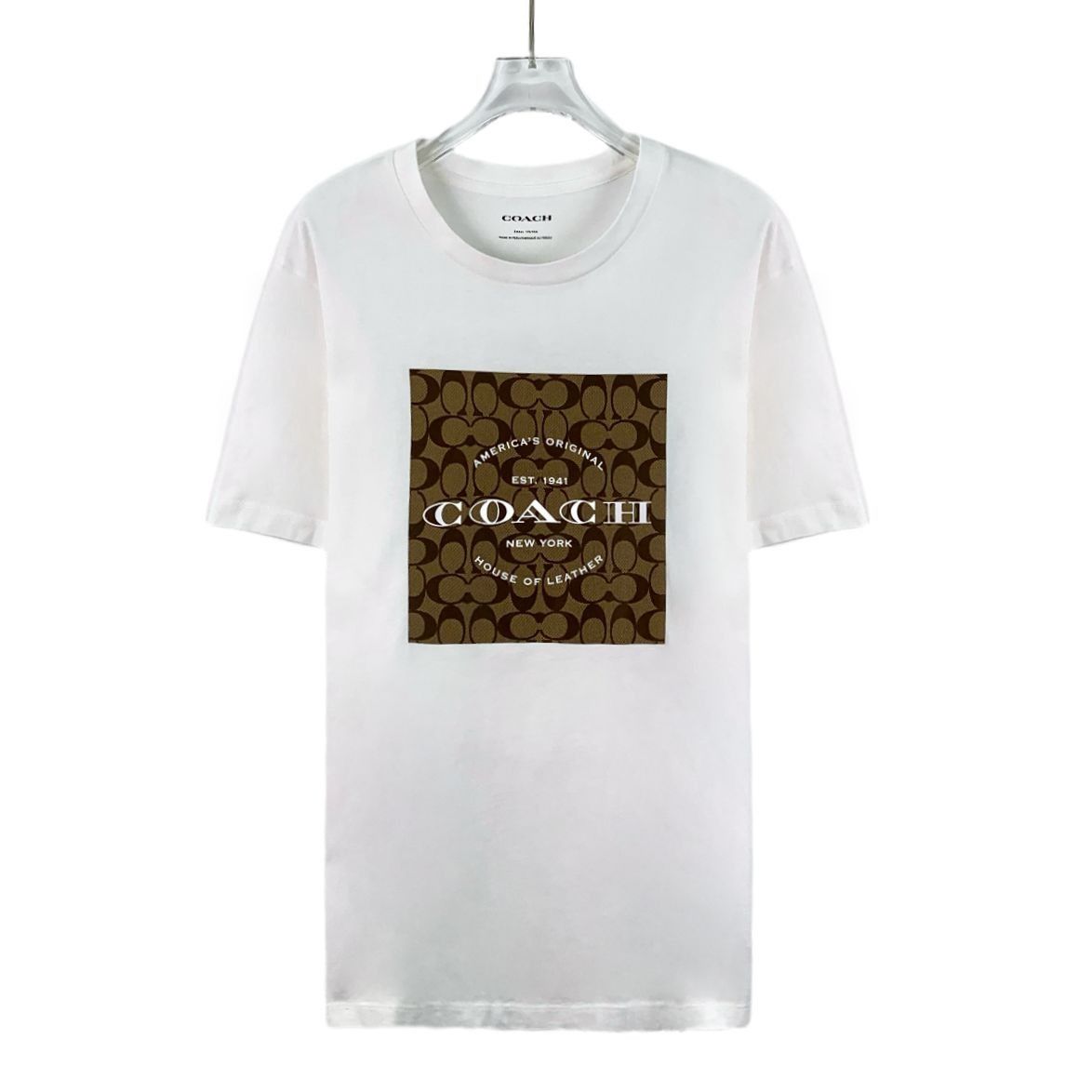 Coach Coach White Logo Print Round-Neck Short-Sleeve T-Shirt Size Size S / US 4 / IT 40 - 1 Thumbnail