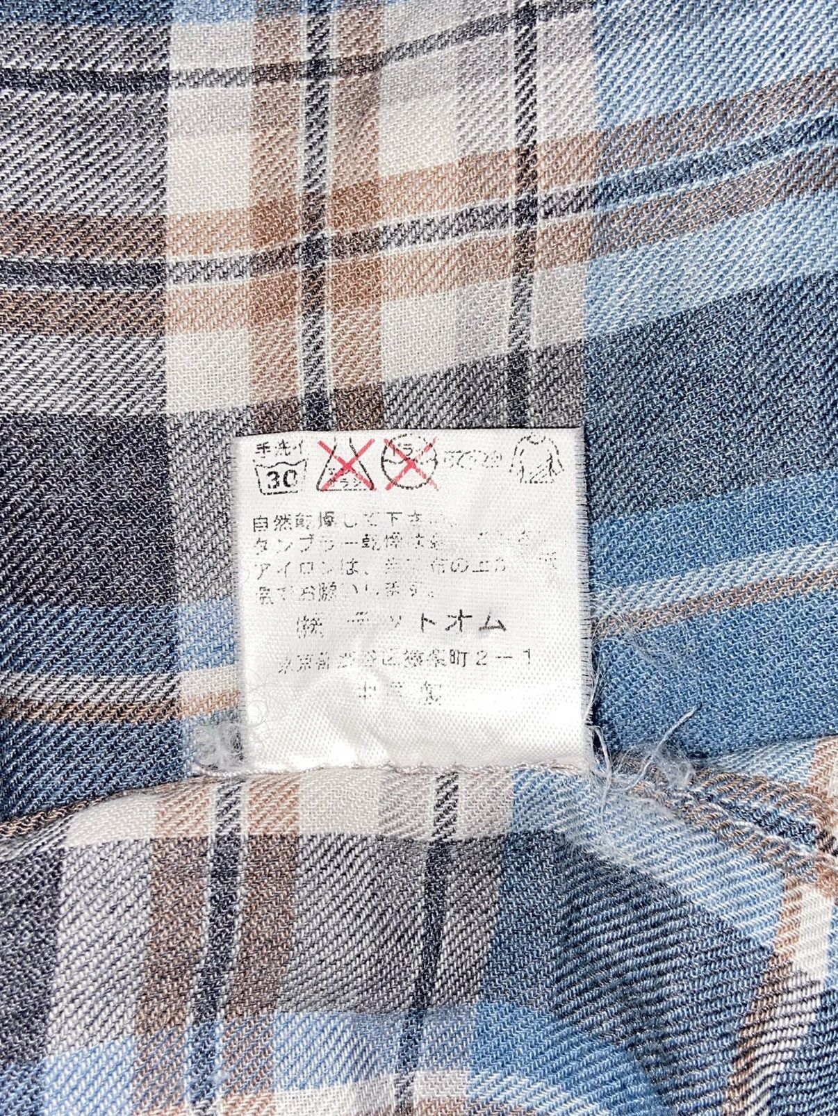 Issey Miyake × Japanese Brand × Tete Homme TETE HOMME Blue Plaid Shirt Size US S / EU 44-46 / 1 - 9 Thumbnail
