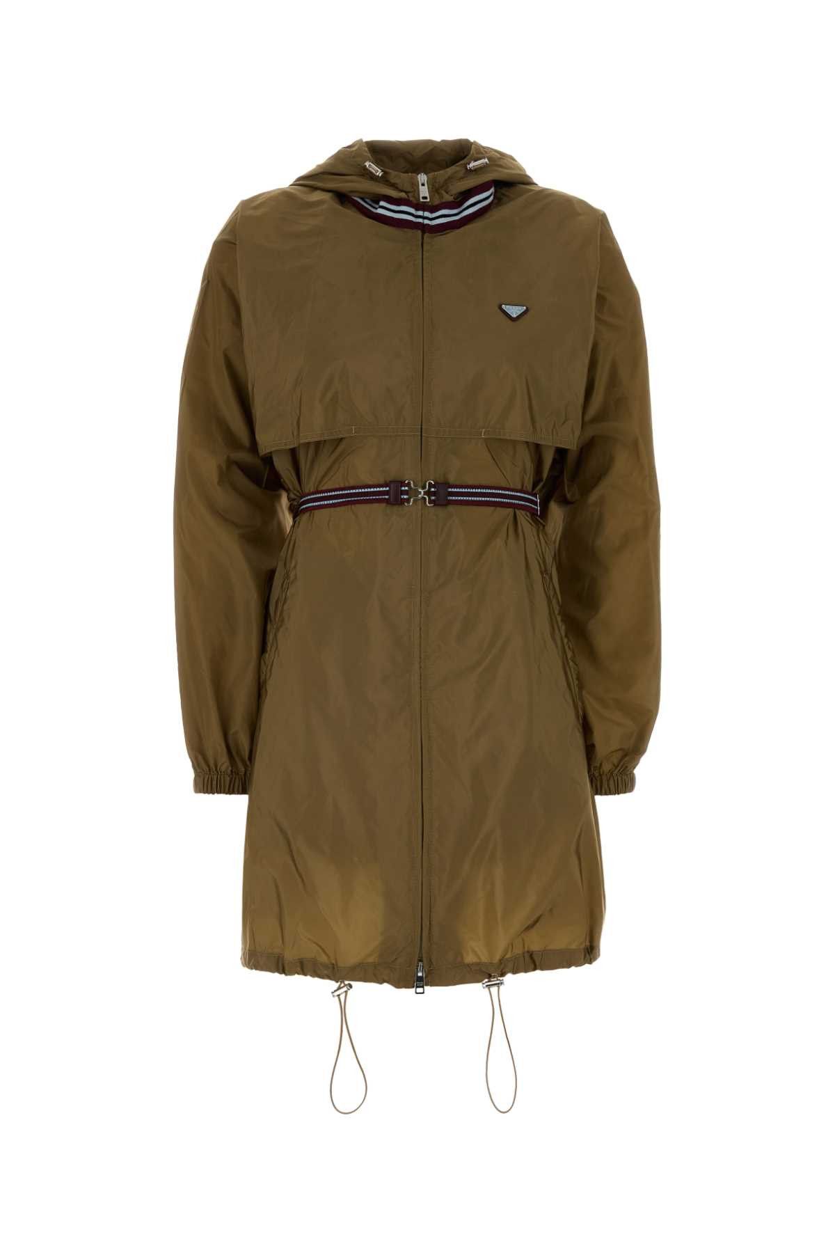 Prada Army Green Re-Nylon Raincoat Size S / US 4 / IT 40 - 1 Thumbnail