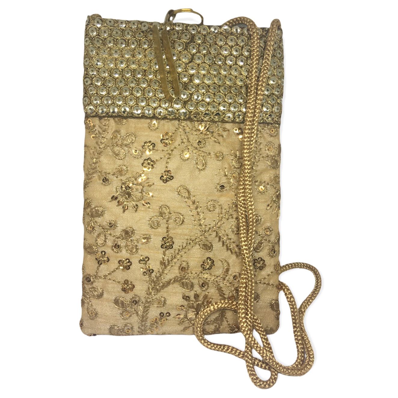 Etro VINTAGE Metro Gold Embroidered and Sequin Crossbody Bag with Belt Clip 7.5 x 5" Size ONE SIZE - 2 Thumbnail
