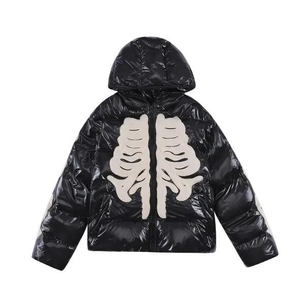 VIBE Skeleton Puffer Jacket Gothic Rock Punk Size US L / EU 52-54 / 3 - 1 Thumbnail