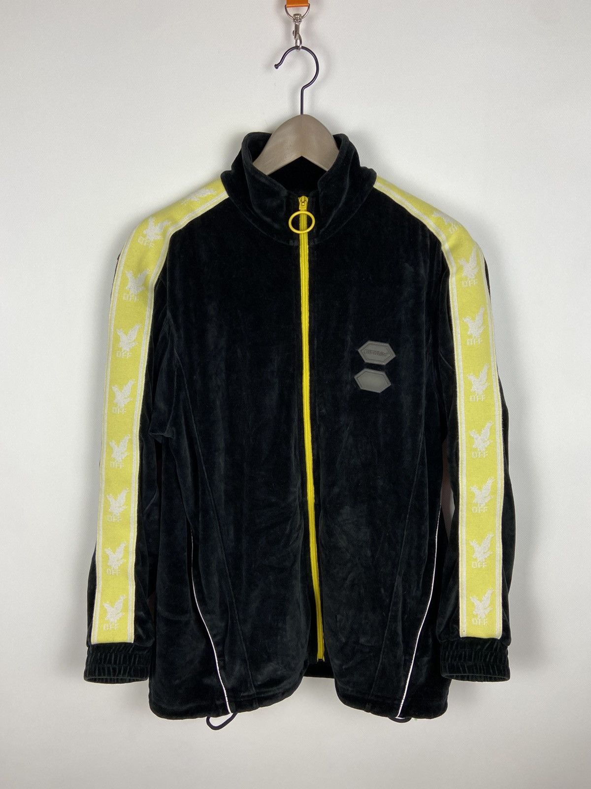Off-White RRP$700 Off White Logo Intarsia Velour Track Jacket Mens Size US XS / EU 42 / 0 - 1 Thumbnail