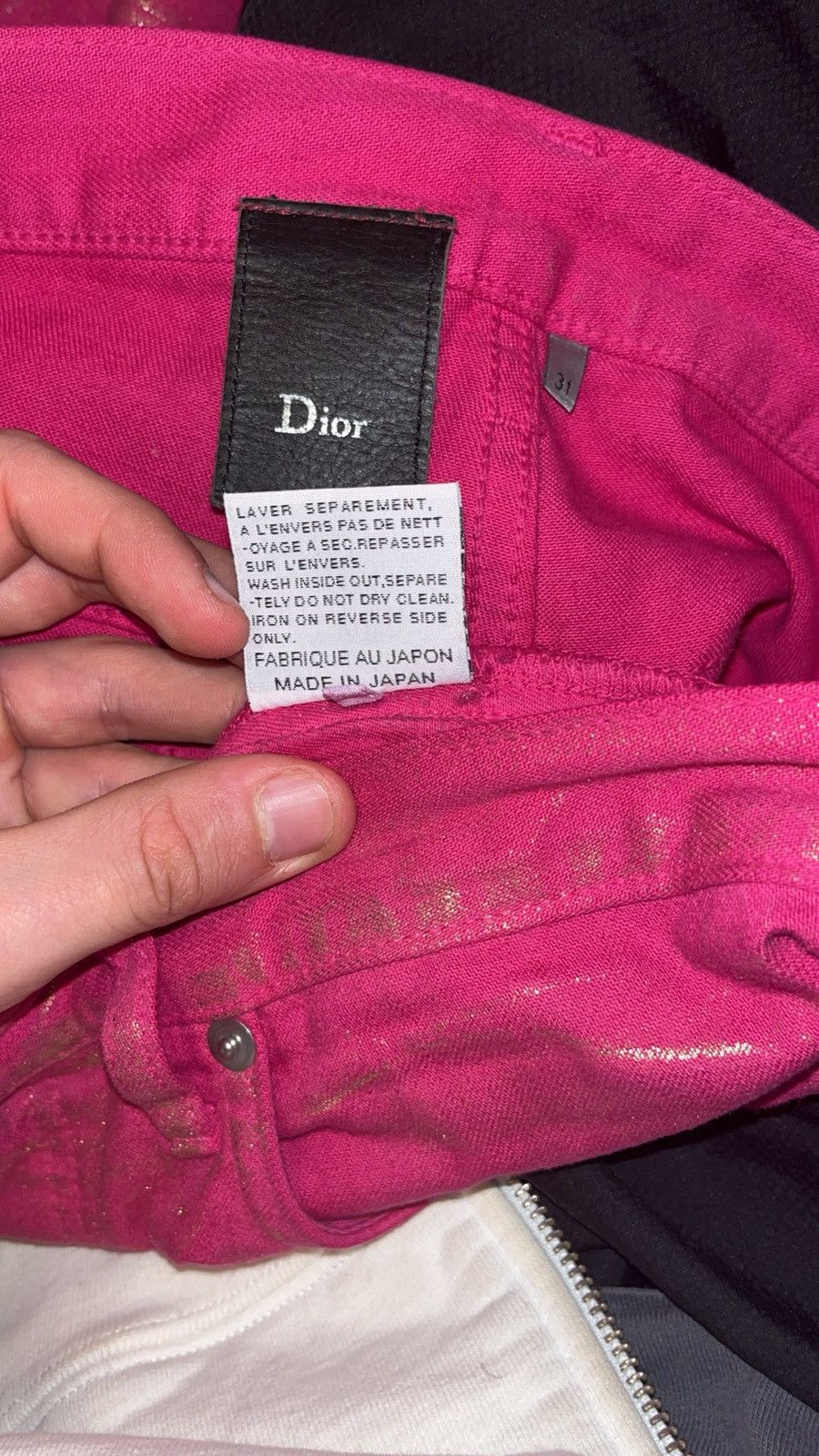 Hedi Slimane Dior Hedi pink golden dust jeans Size US 31 - 4 Thumbnail