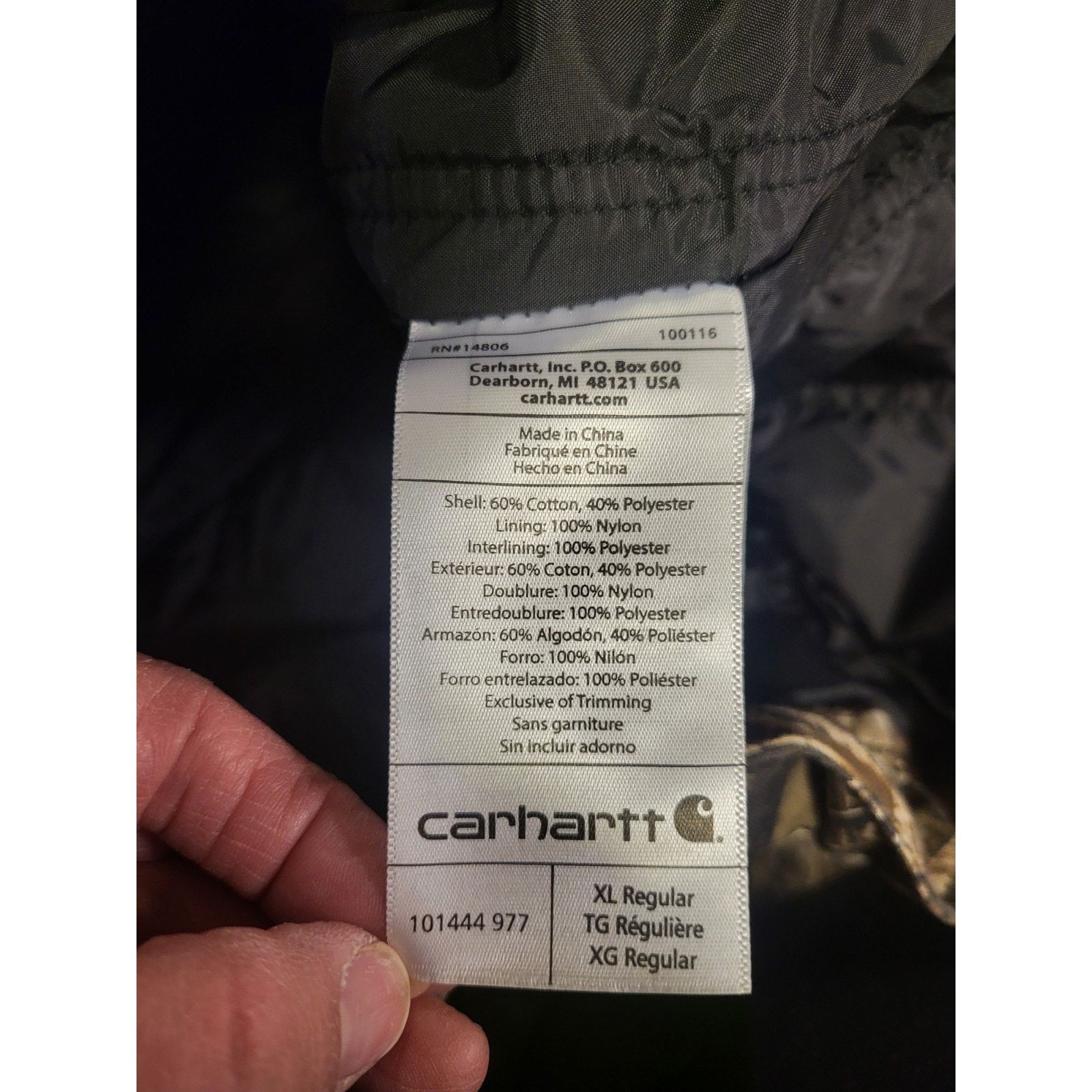 Carhartt Carhartt Camo Realtree Mens Size Xl Jacket Size US XL / EU 56 / 4 - 9 Thumbnail